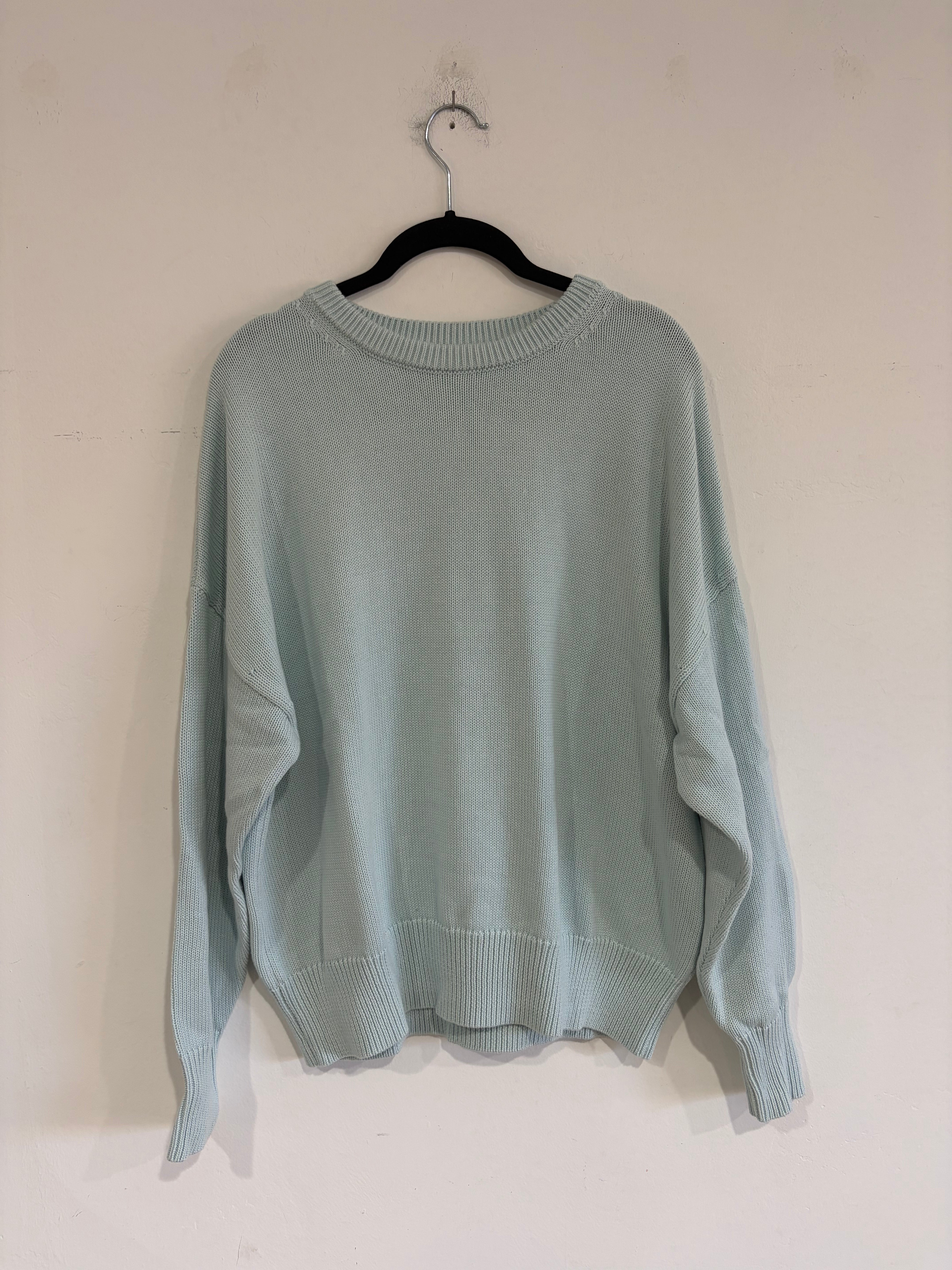 SAMPLE - RELAXED COTTON SWEATER - MINT