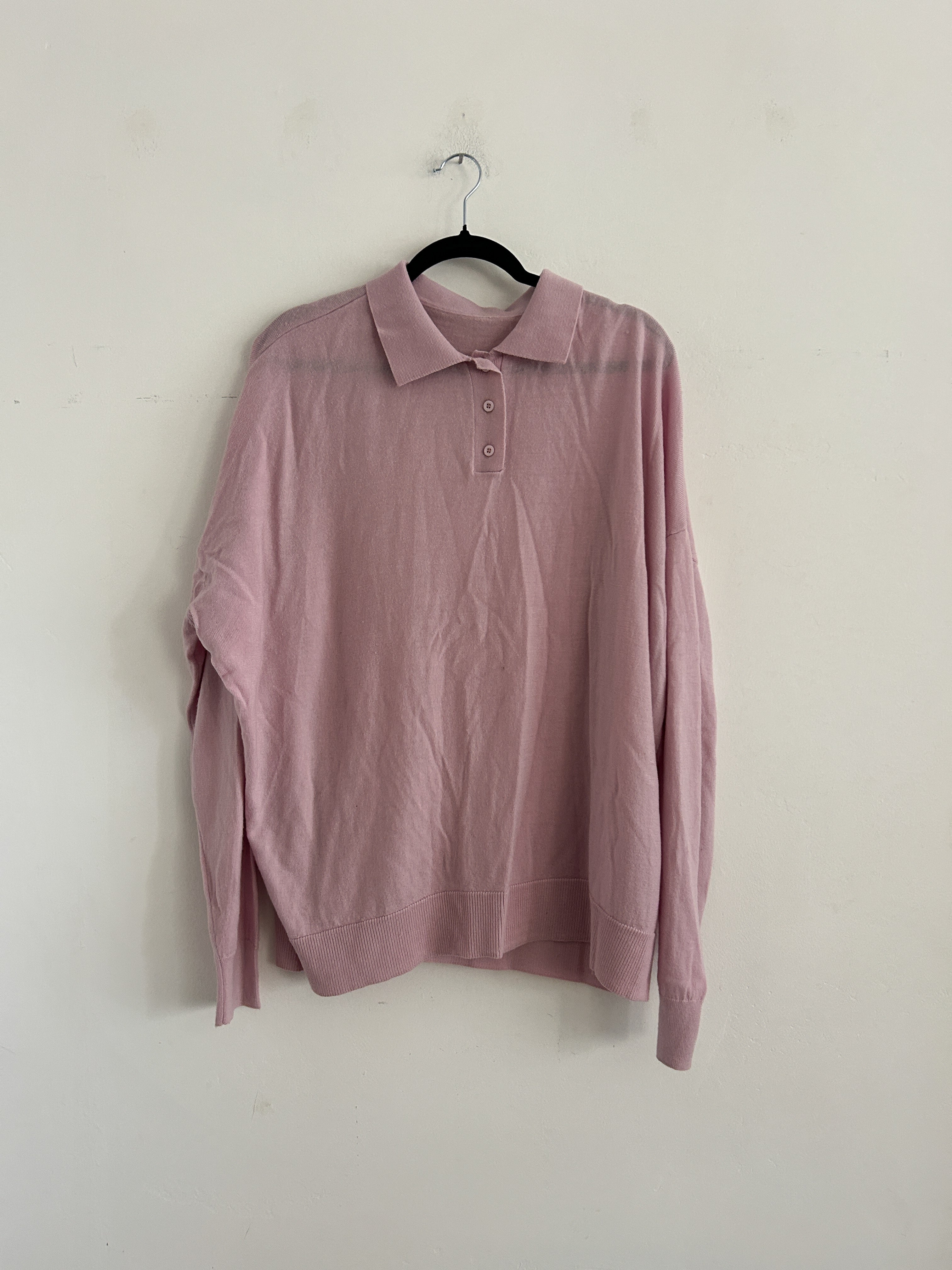 SAMPLE - OVERSIZED POLO PULLOVER - PINK