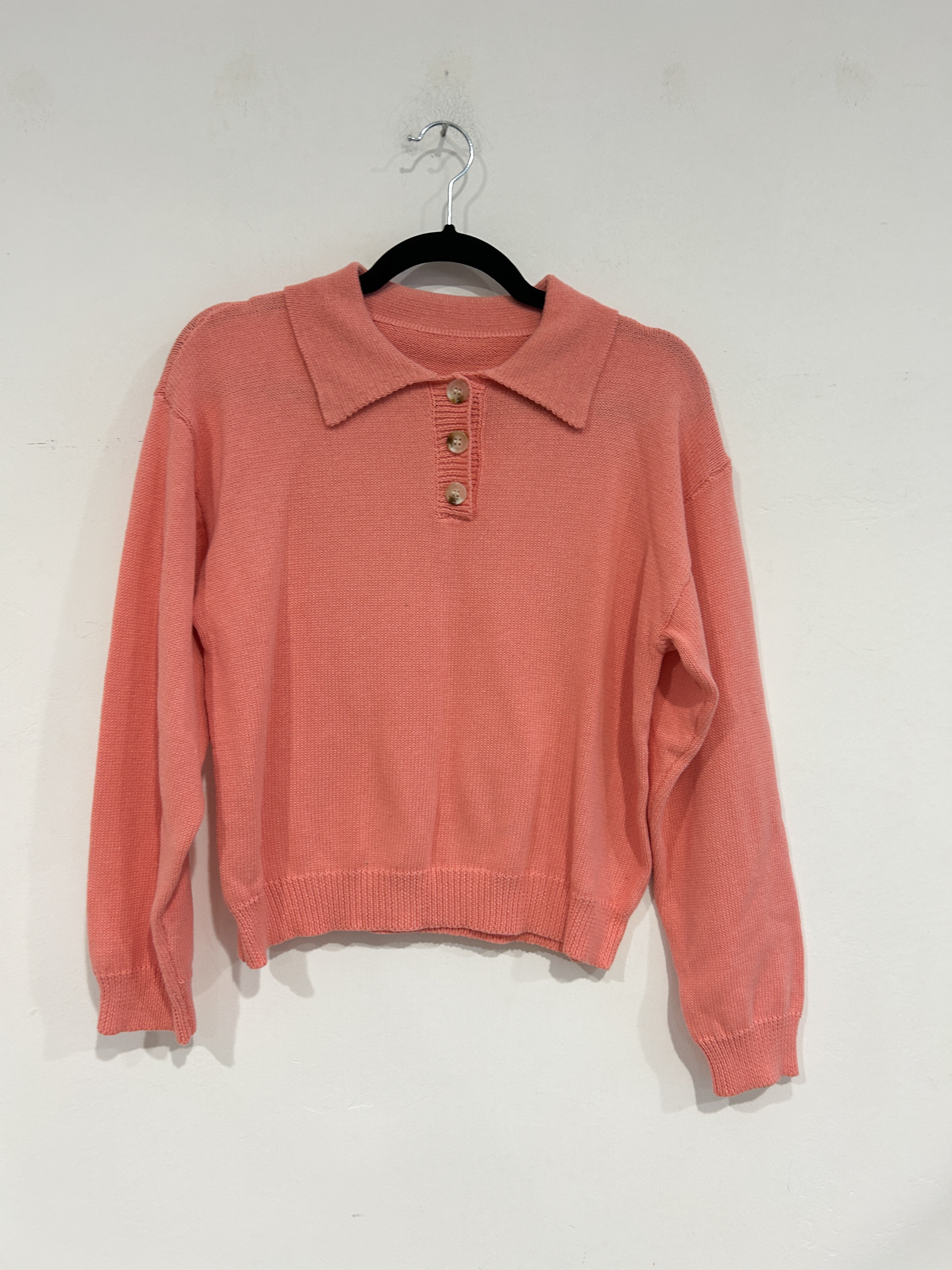 SAMPLE - POLO PULLOVER - CORAL