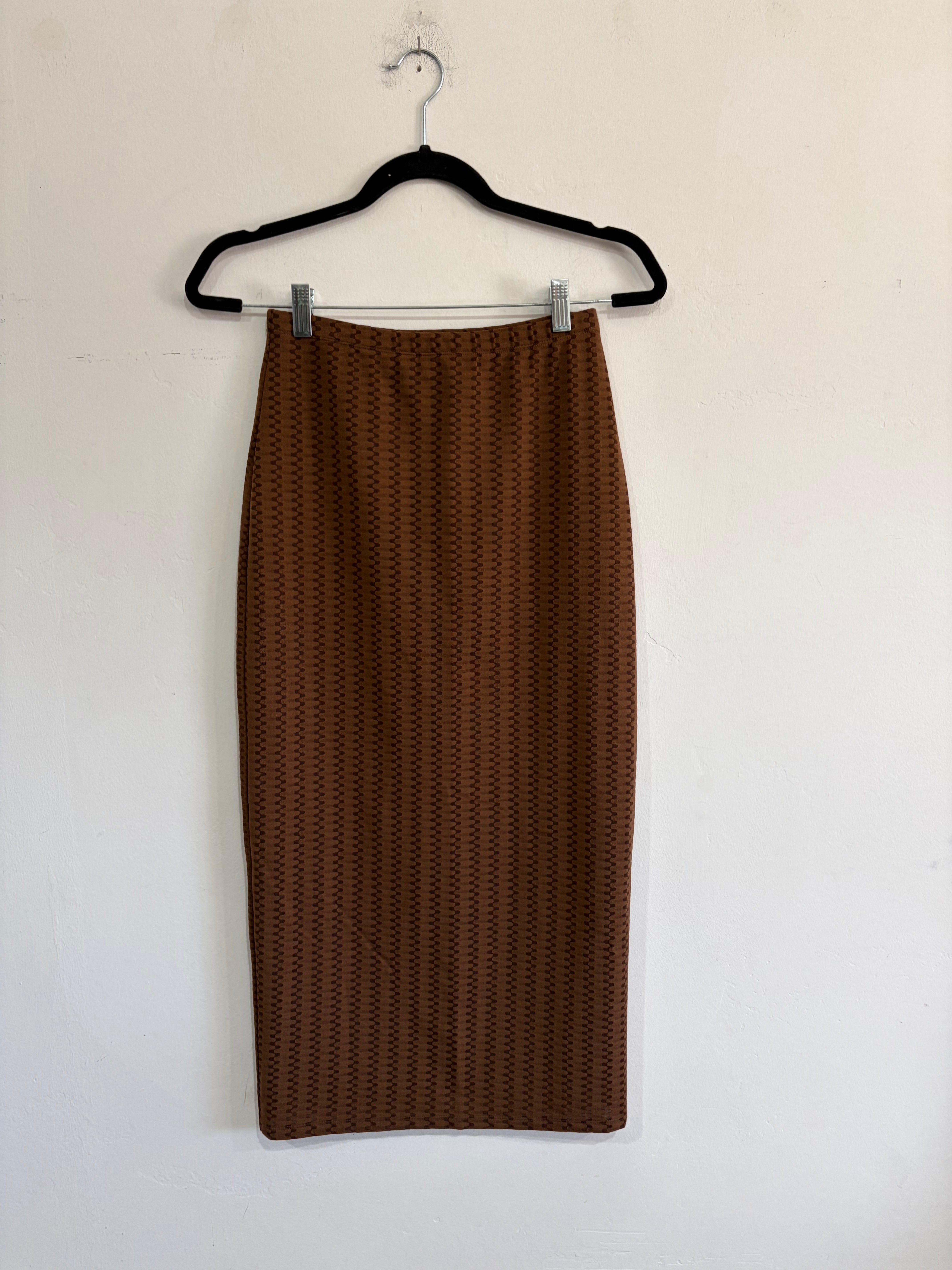 SAMPLE - SLIM MIDI PENCIL SKIRT - COPPER SQUIGGLE
