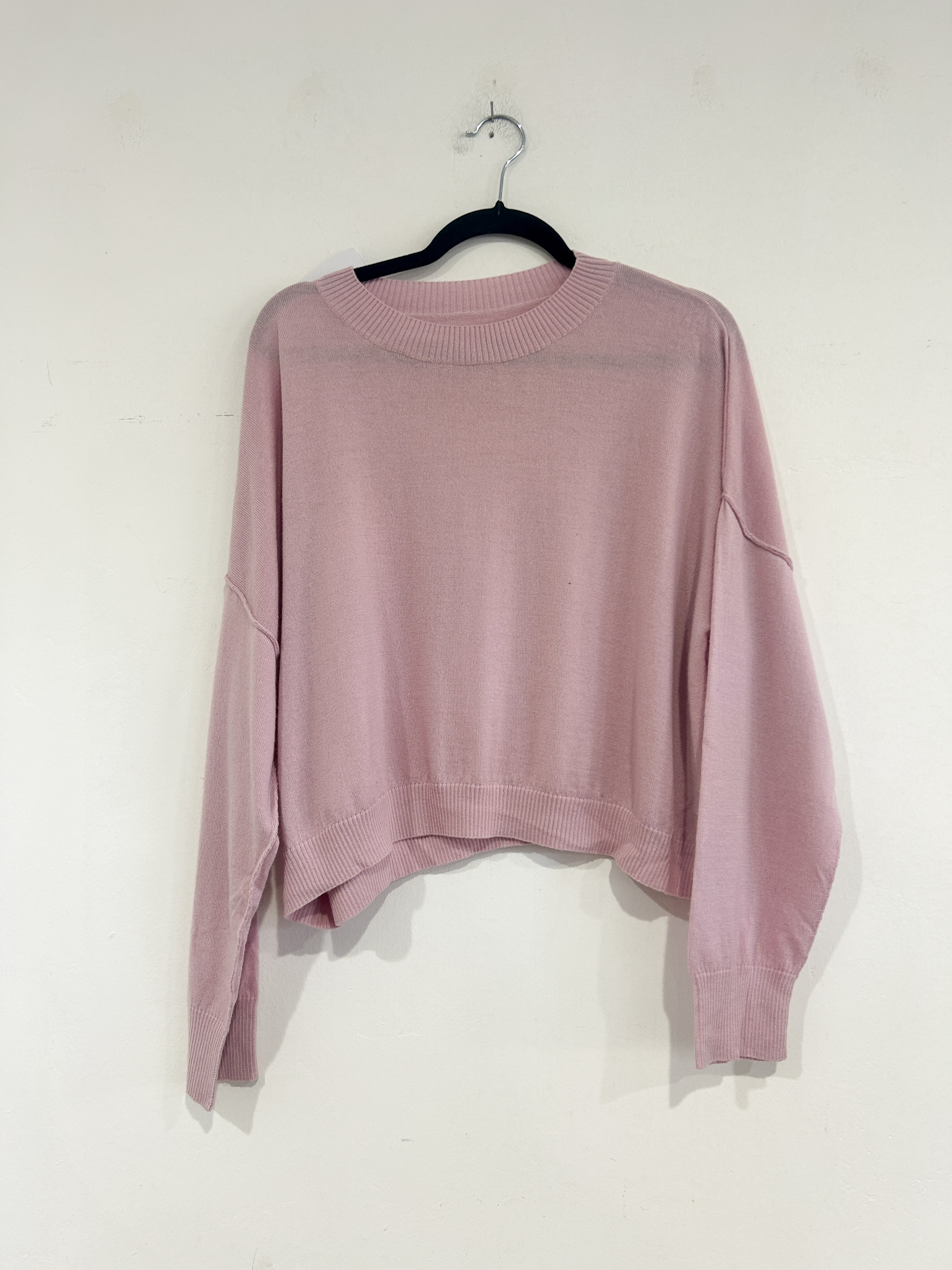 SAMPLE - CROPPED PULLOVER SWEATER - PINK LILAC