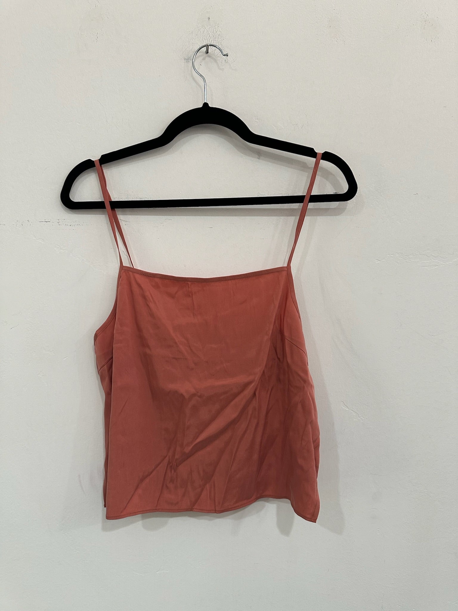 SAMPLE - CUPRO SLIP TOP W/ STRETCH - RUST