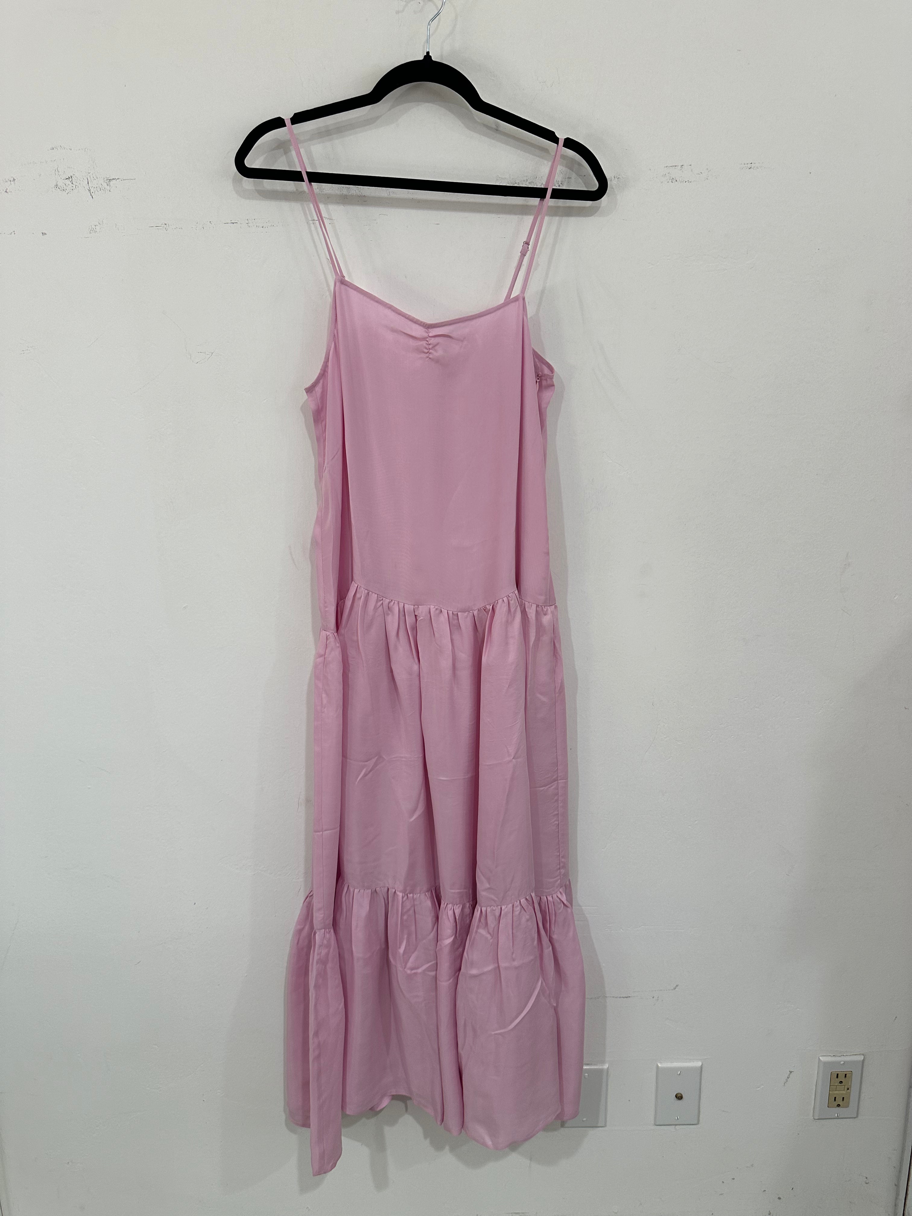 SAMPLE - CUPRO TIERED SLIP DRESS - LILAC PINK