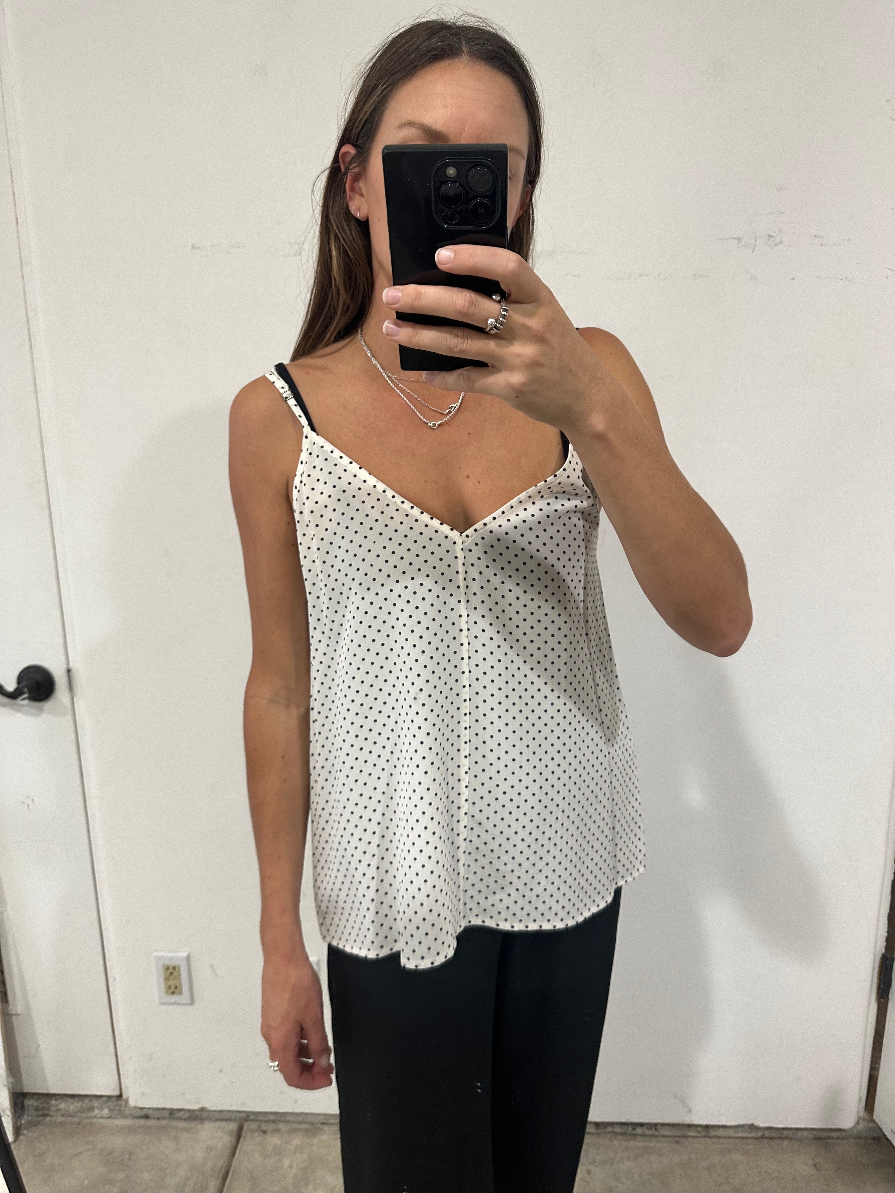 SAMPLE - SLIP TOP - CREAM DOT