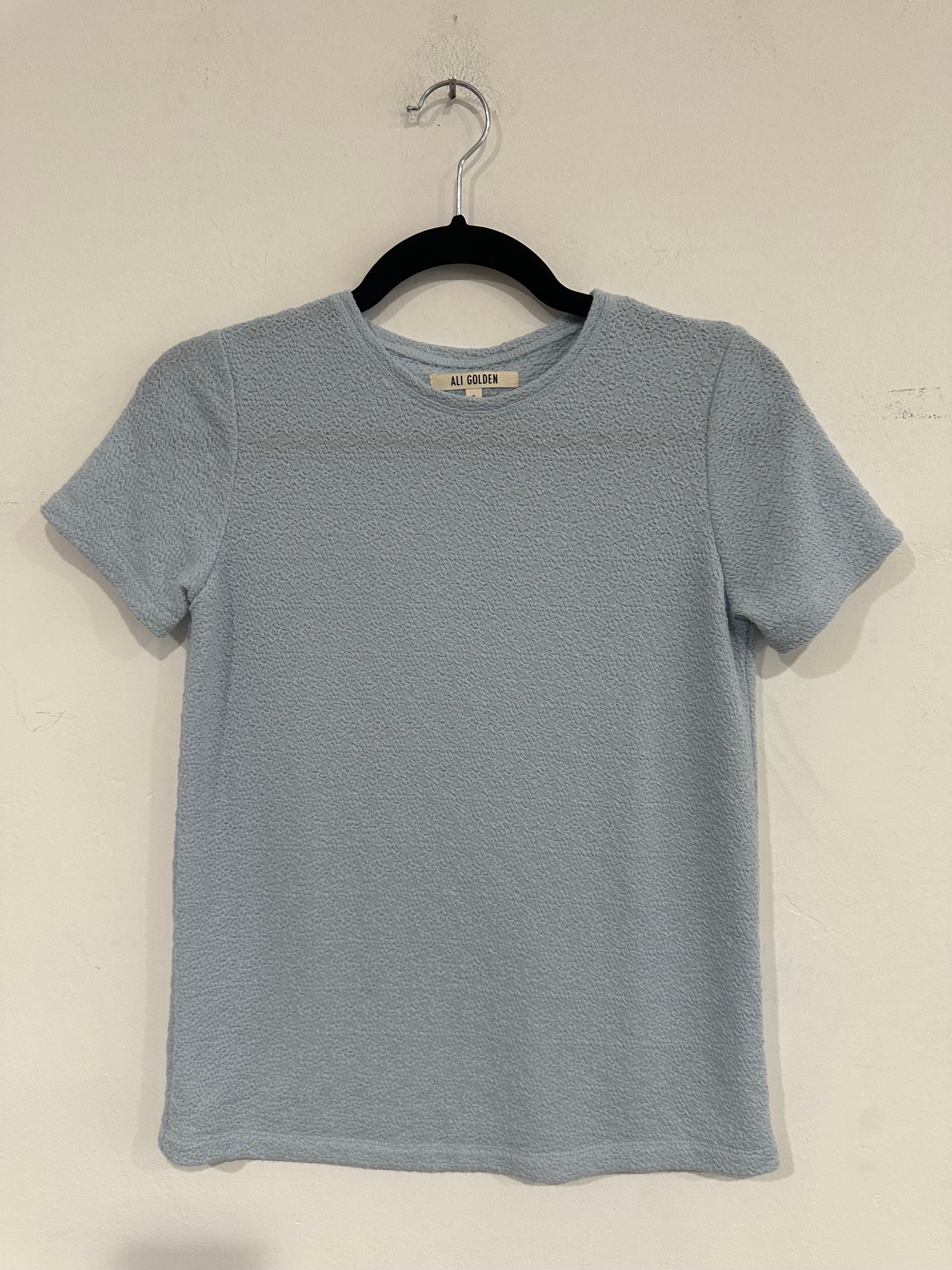 SAMPLE - TEXTURED T SHIRT - DUSTY BLUE