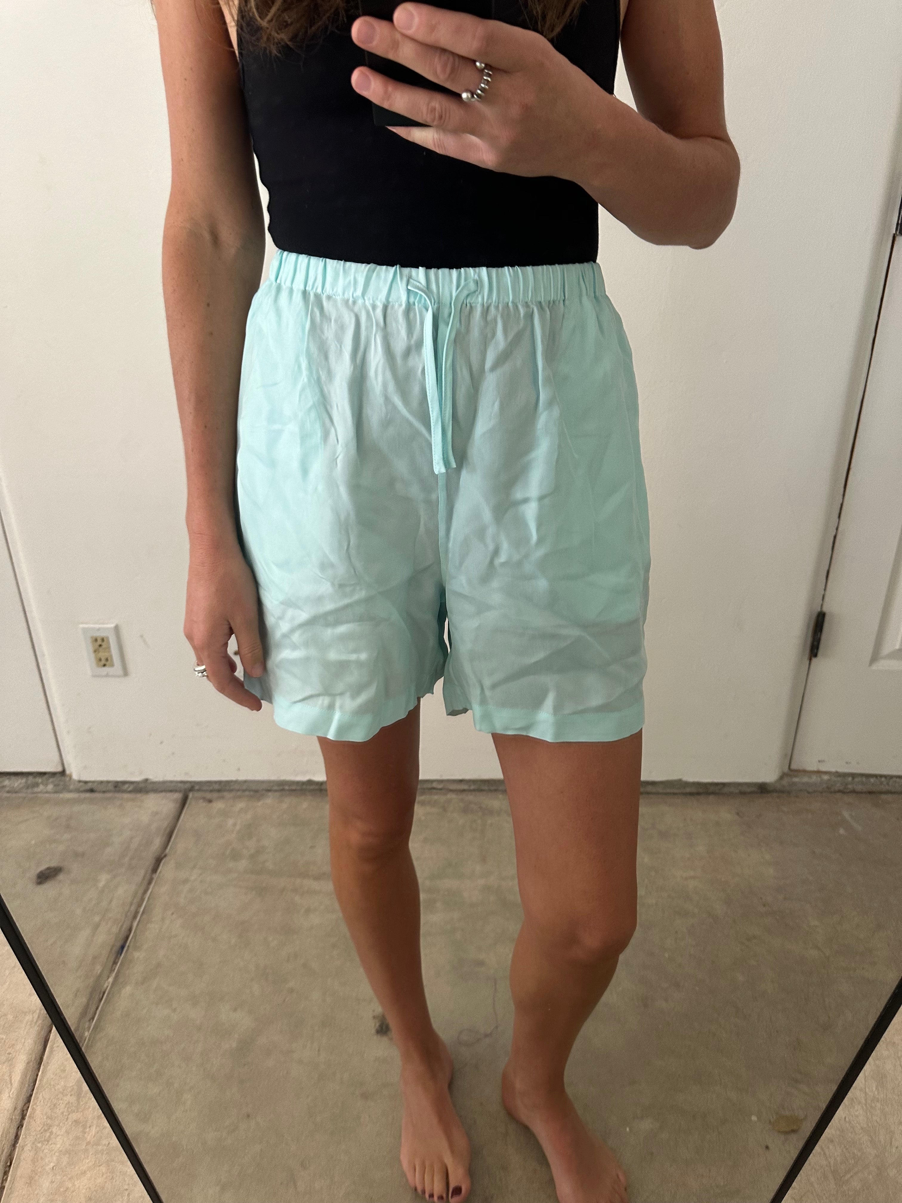 SAMPLE - DRAWSTRING SHORTS - AQUA