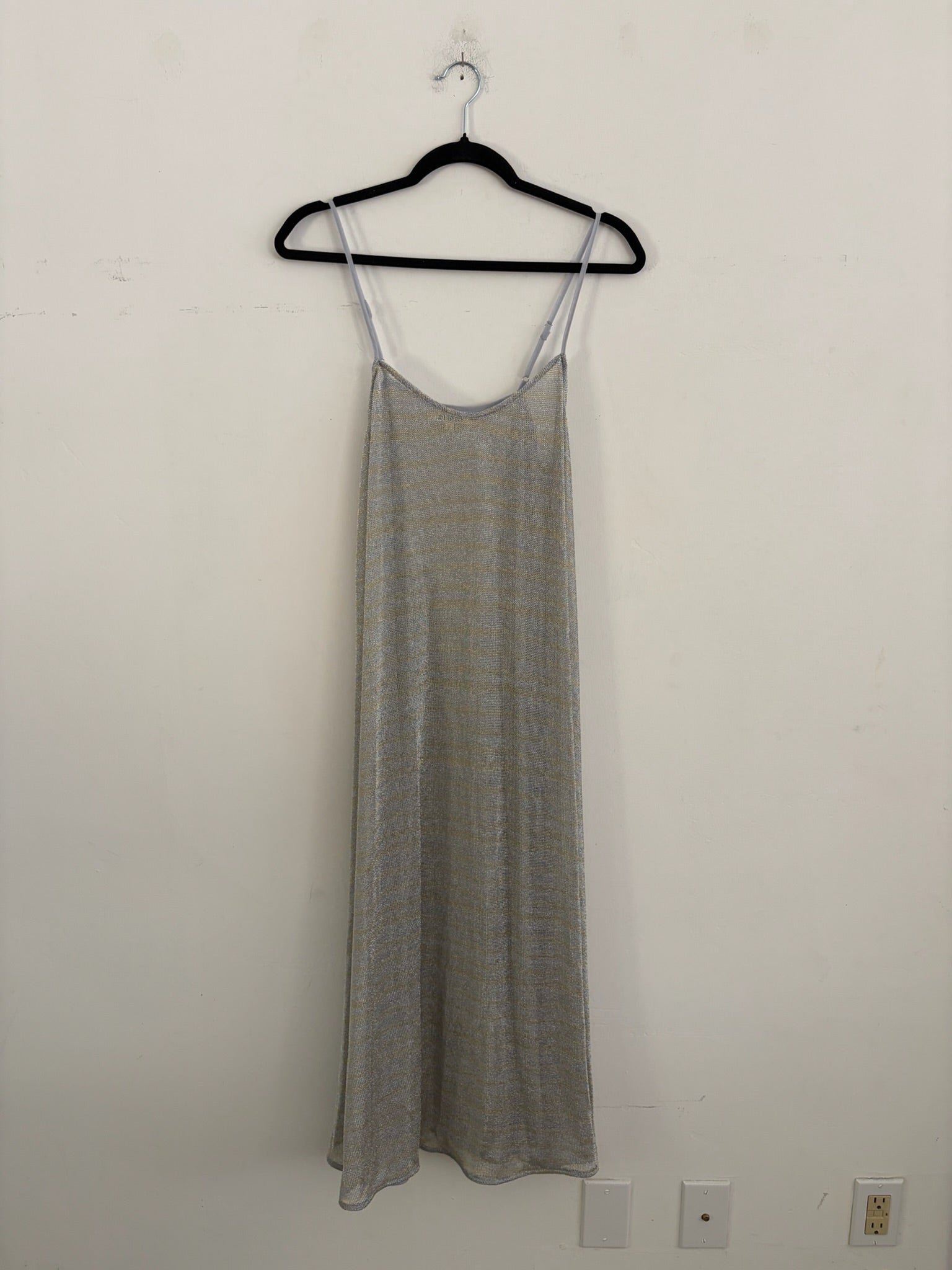 SAMPLE - METALLIC FULL HEM DRESS - SILVER/GOLD STRIPE