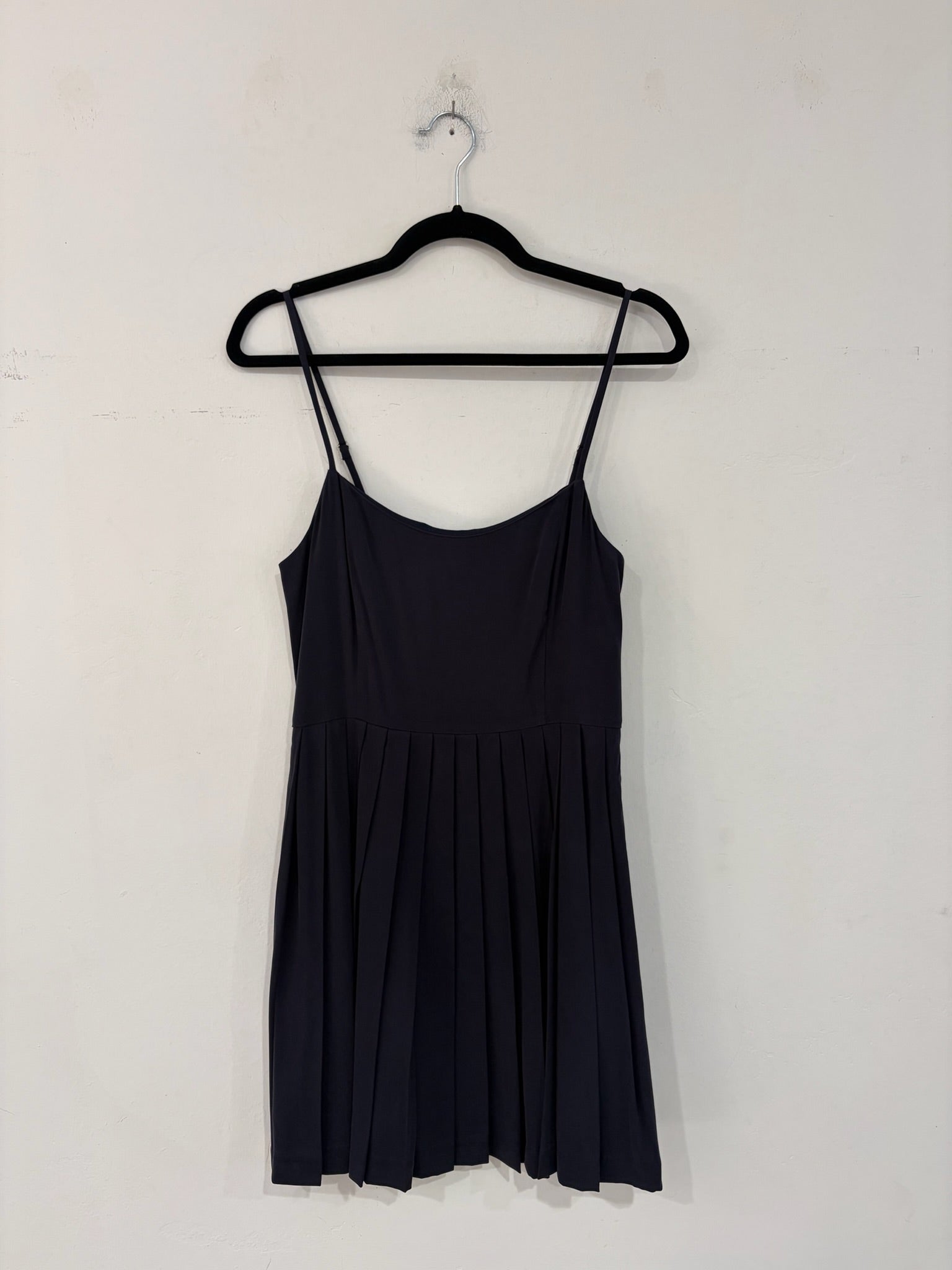 SAMPLE - PLEATED MINI DRESS - DEEP NAVY CUPRO