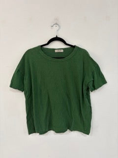 ICHI ANTIQUITIES - KNIT COTTON T-SHIRT - GREEN