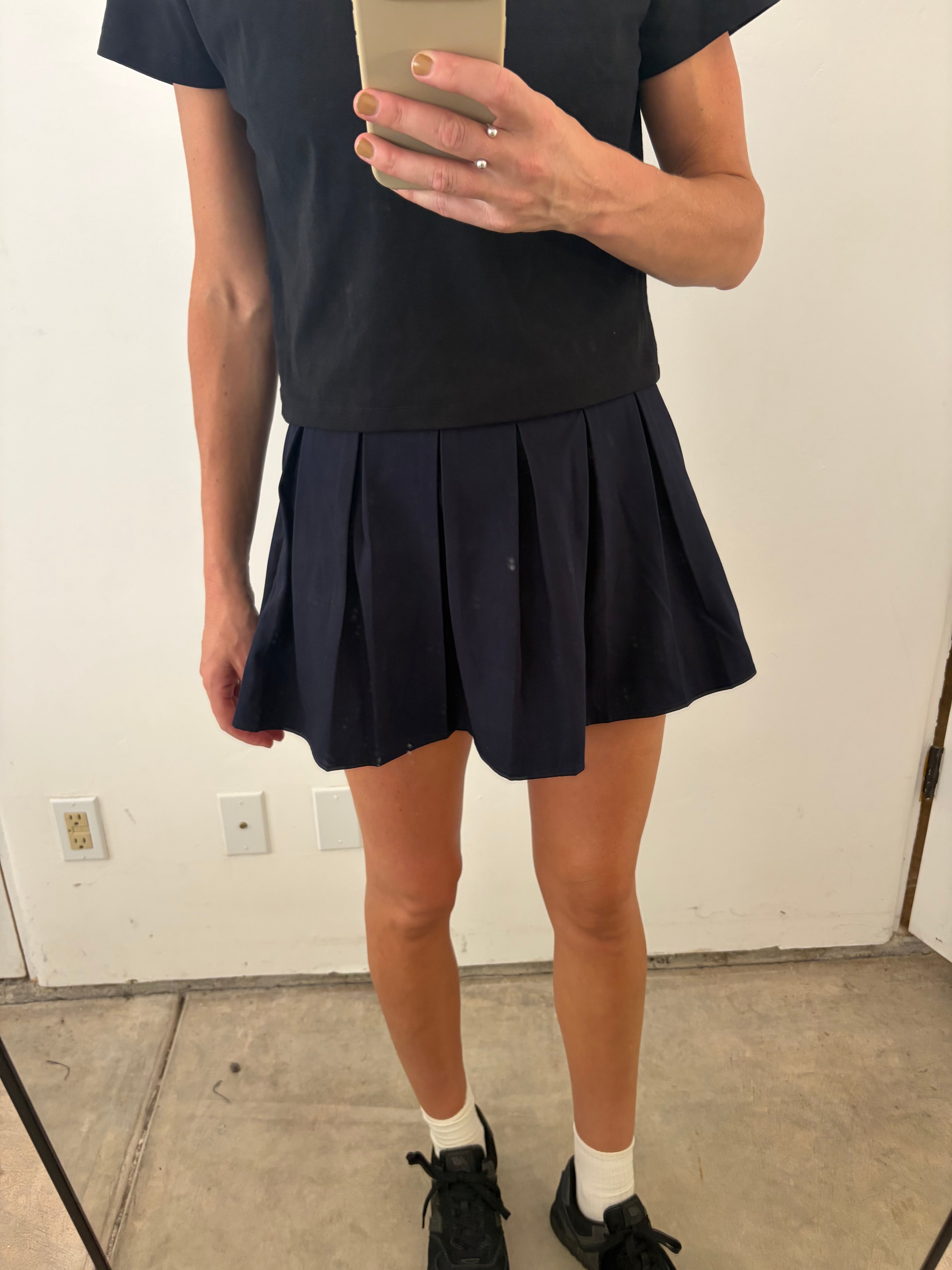 SAMPLE - PLEATED MINI SKIRT - NAVY