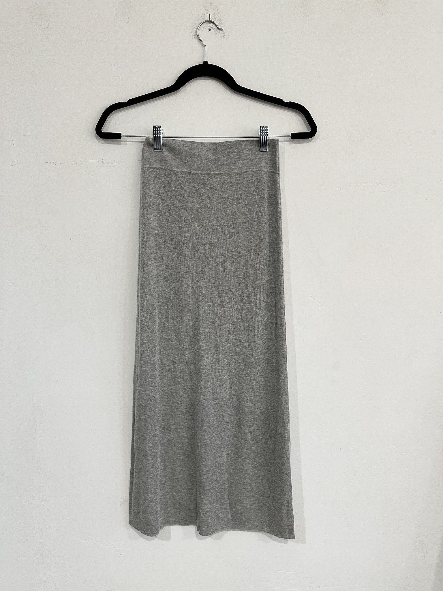 SAMPLE - THIN KNIT PENCIL MIDI SKIRT - GRAY