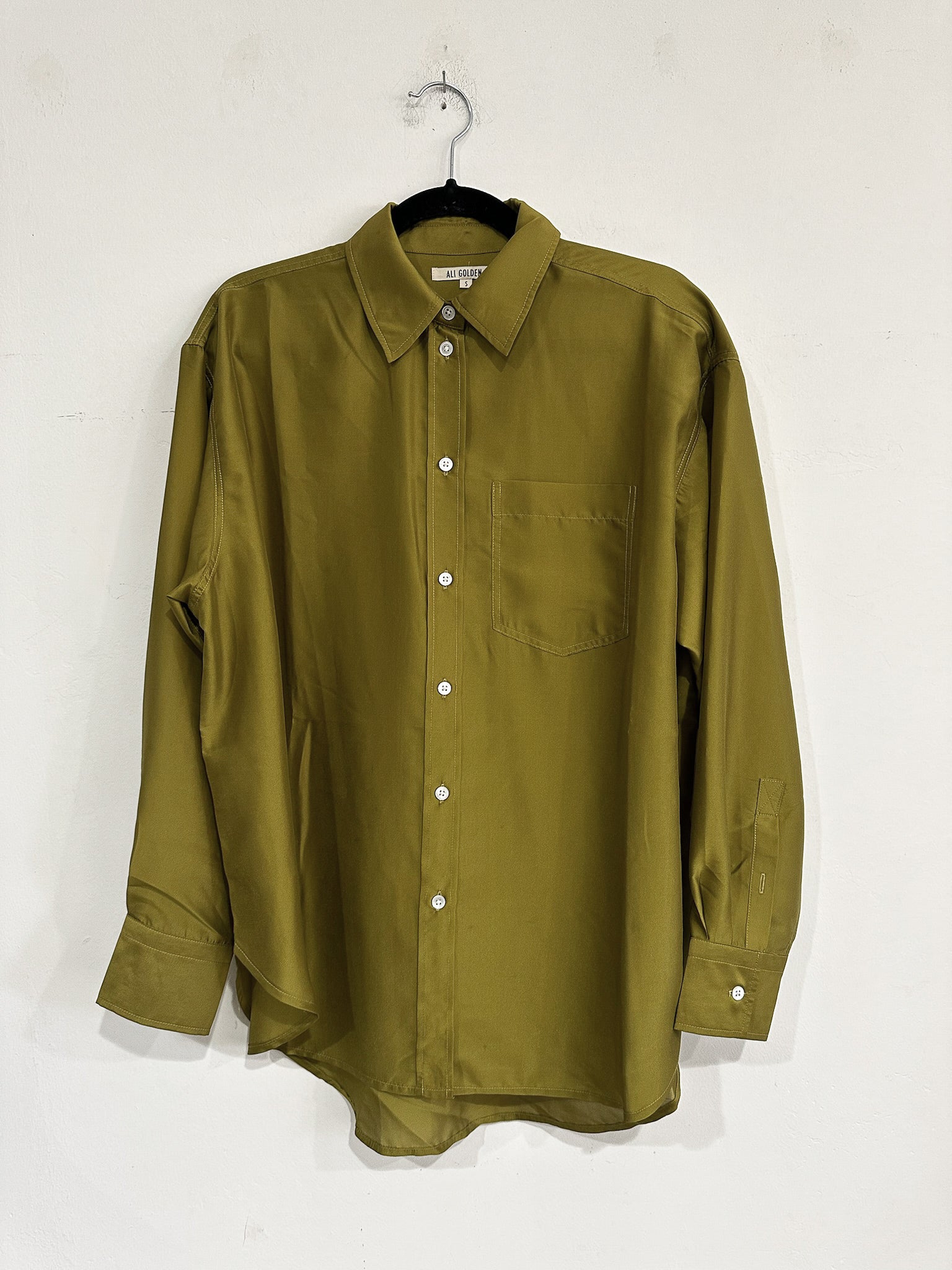 SAMPLE - OVERSIZED BUTTON DOWN - CHARTREUSE