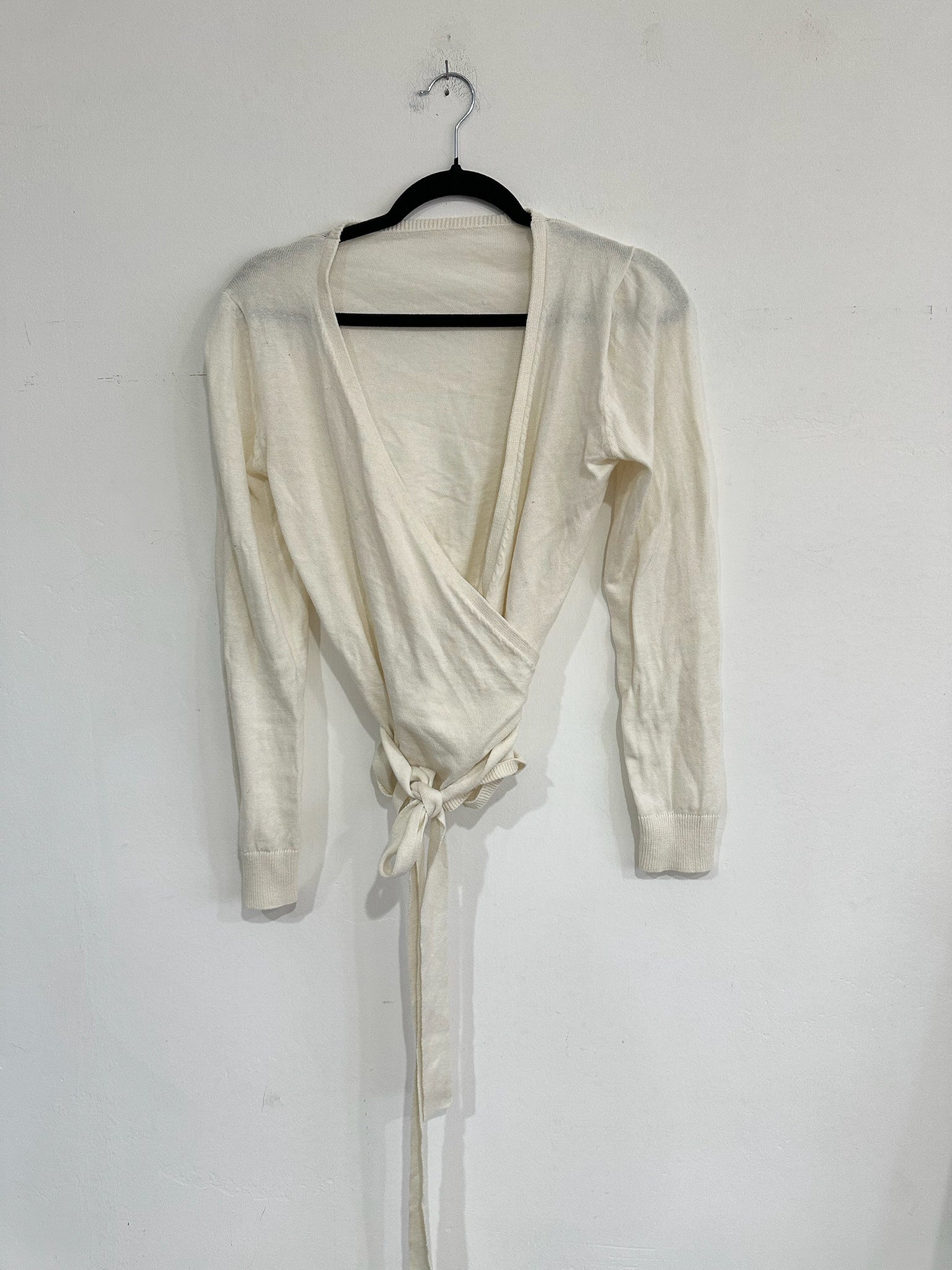 SAMPLE - KNIT WRAP TOP - BONE