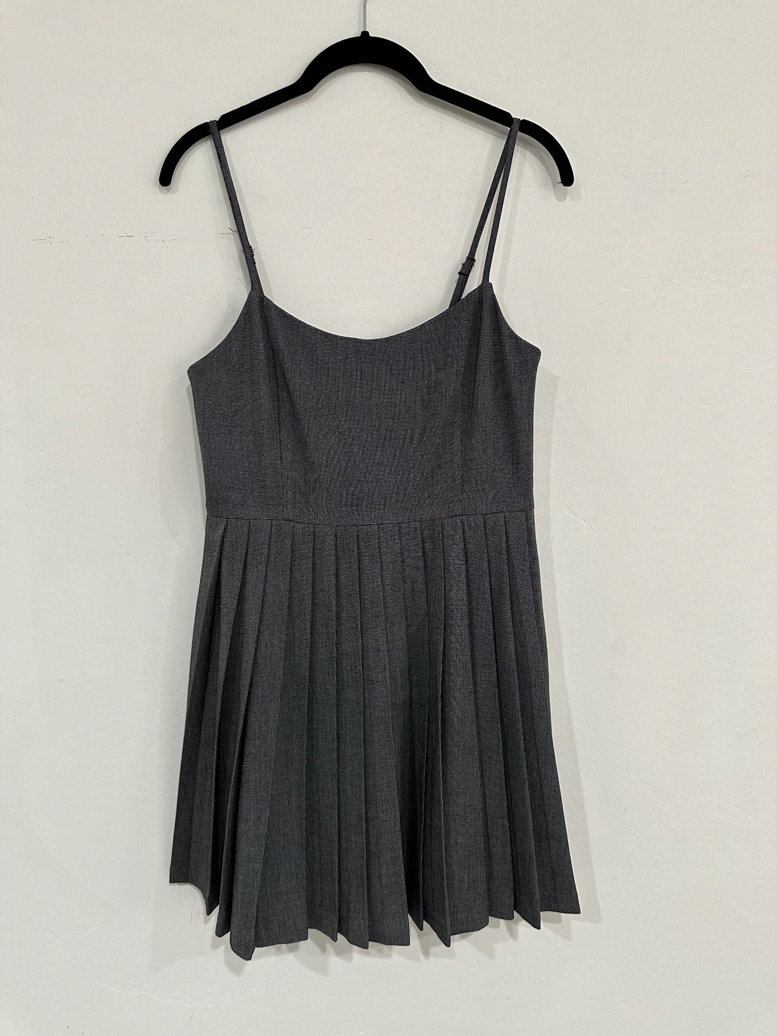 SAMPLE - PLEATED TANK MINI DRESS - GRAY CHECK