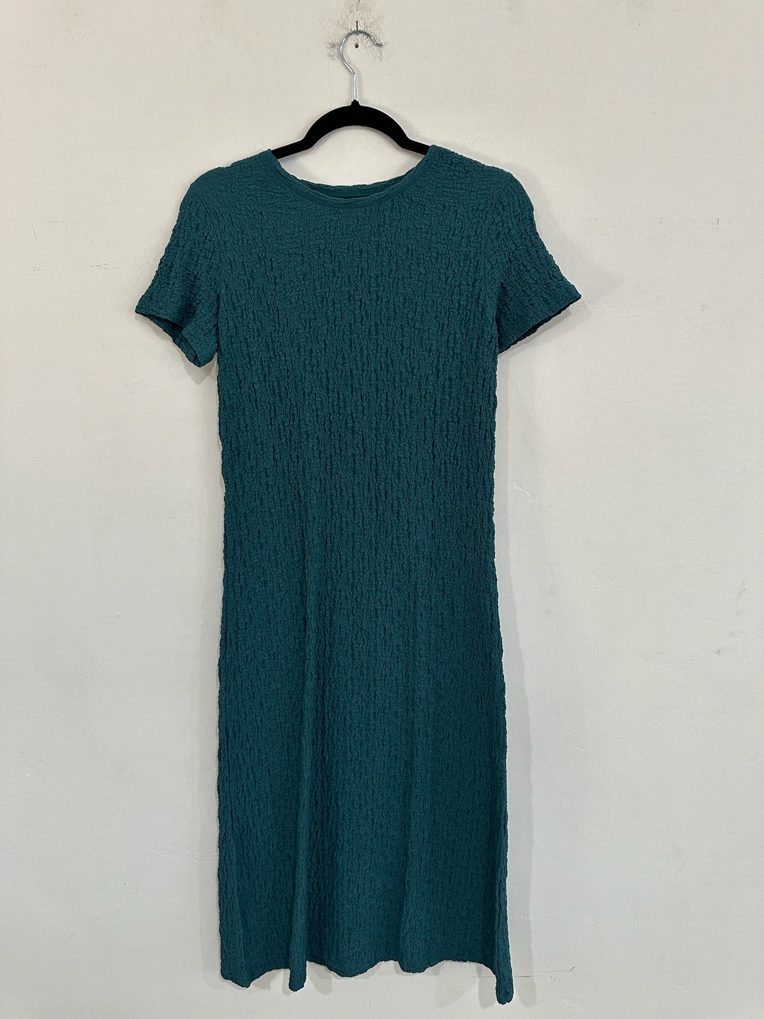 SAMPLE - TEXTURED T-SHIRT DRESS DRESS - DEEP TEAL