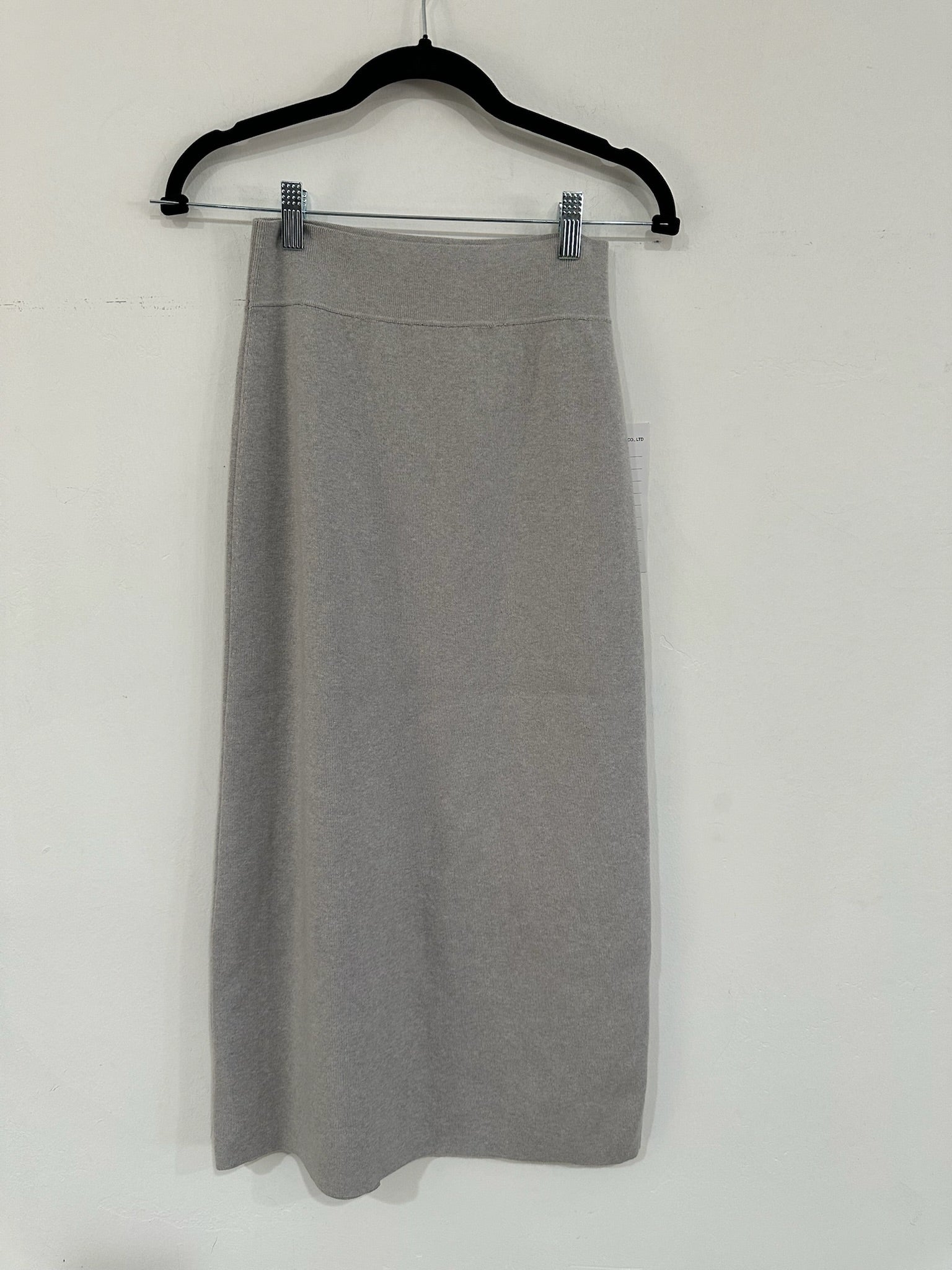 SAMPLE - KNIT PENCIL MIDI SKIRT - GRAY