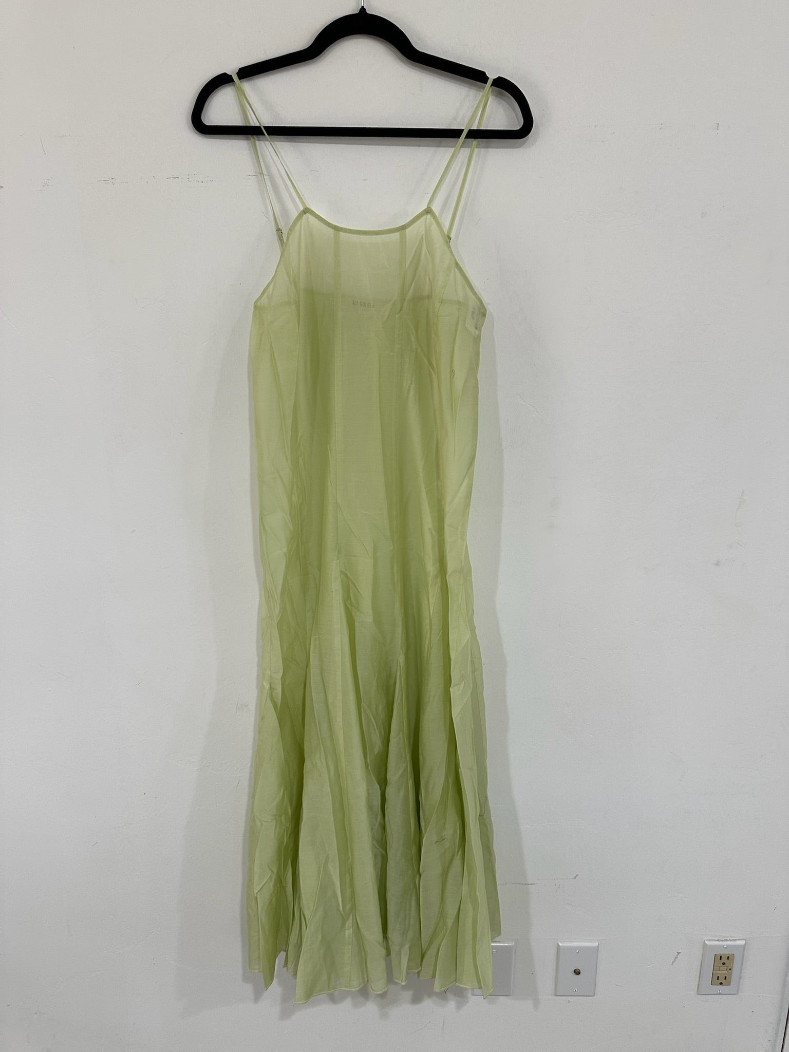 SAMPLE - PANELED DRESS - LIGHT GRASS