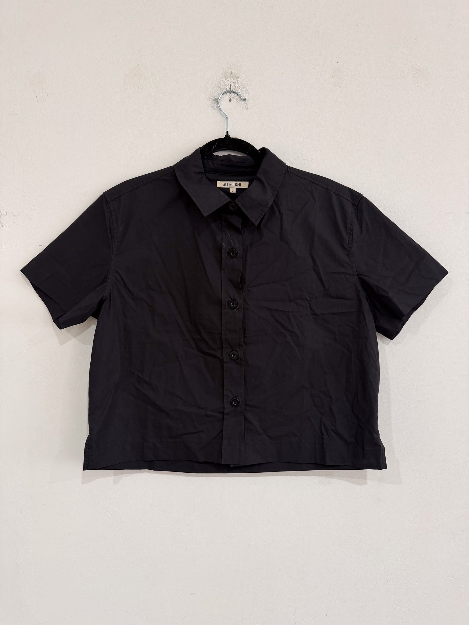 SAMPLE - BOXY BUTTON UP SHIRT - BLACK