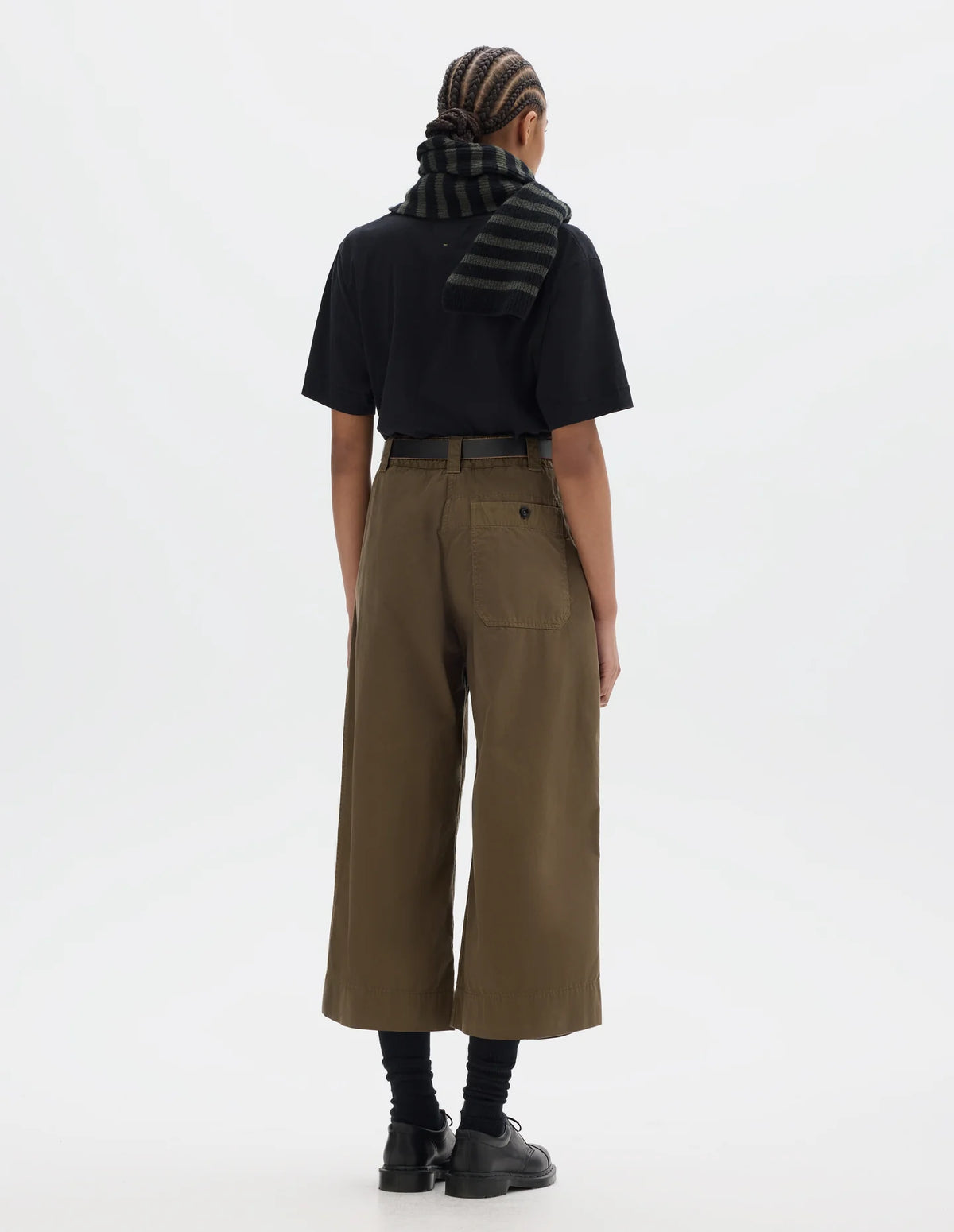 PLEATED CULOTTES SOFT DENSE COTTON - KHAKI