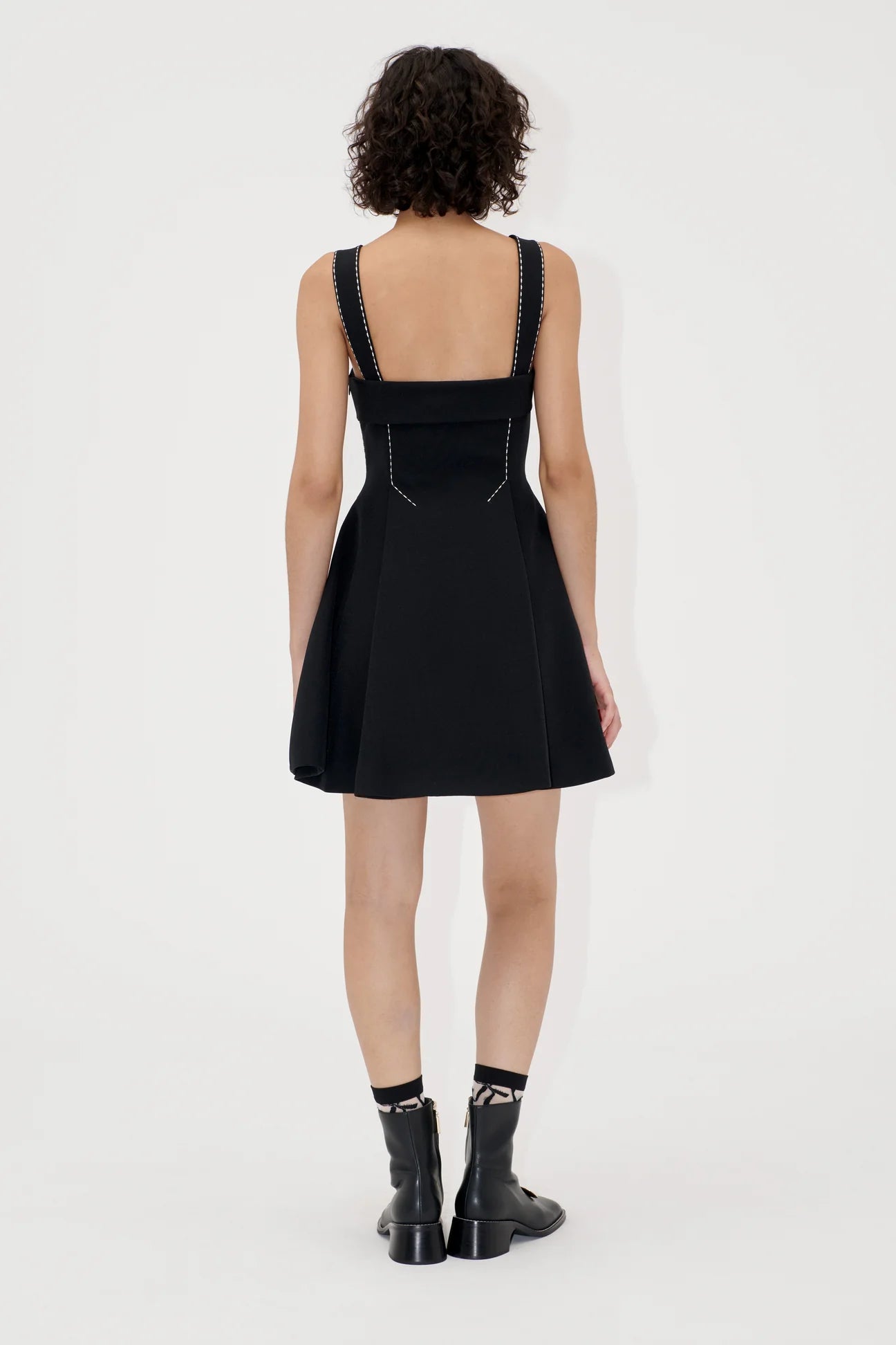 MINI DRESS W/ ADJUSTABLE STRAPS - JET BLACK