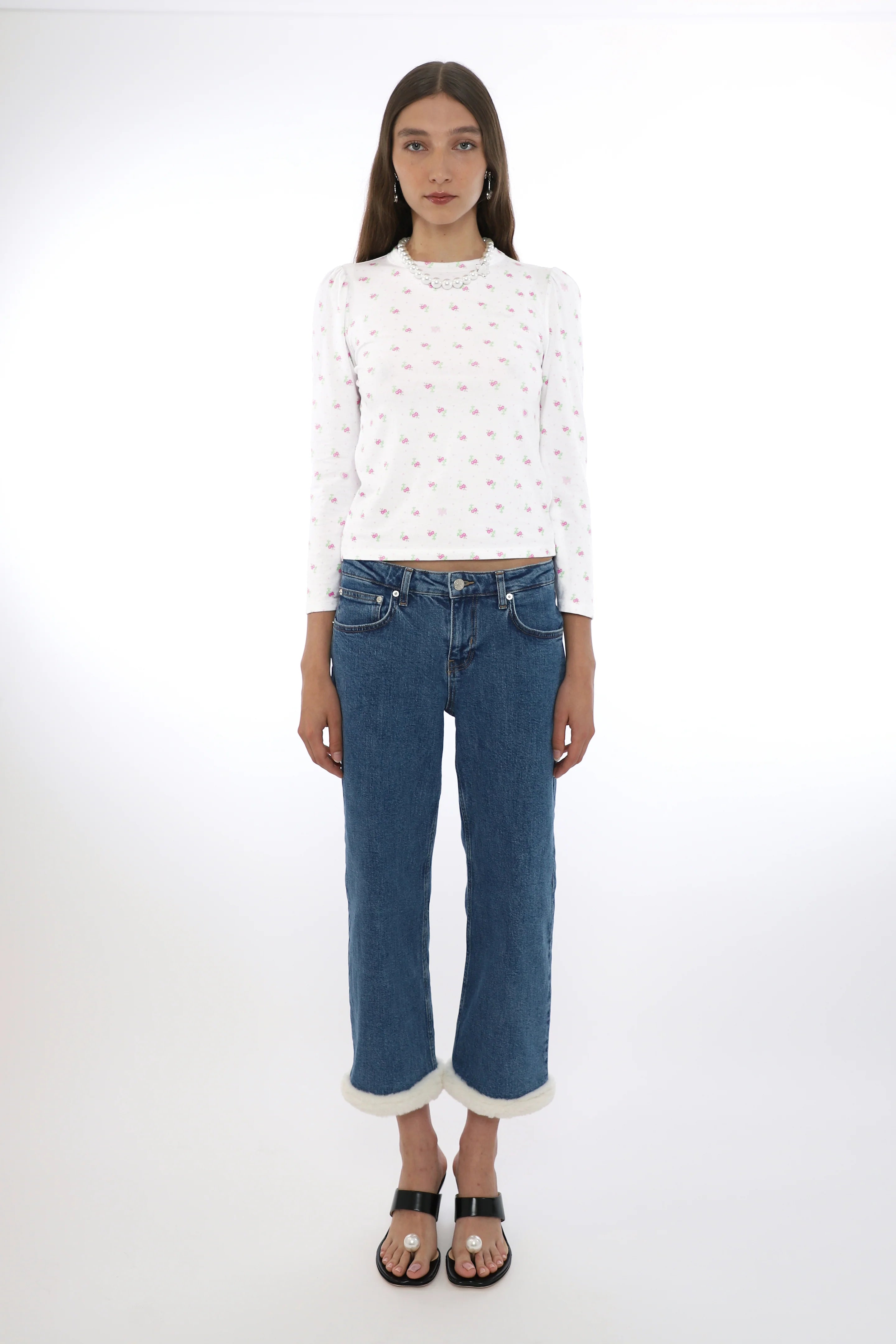 FLOWER NAP TOP - WHITE MULTI