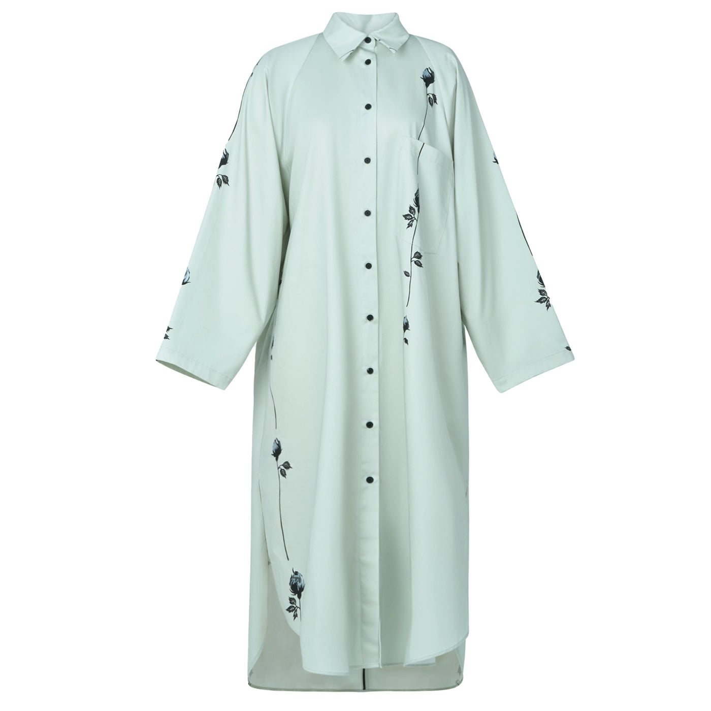 NAZ DRESS - ROSITA PRINTED TWILL - DOVE