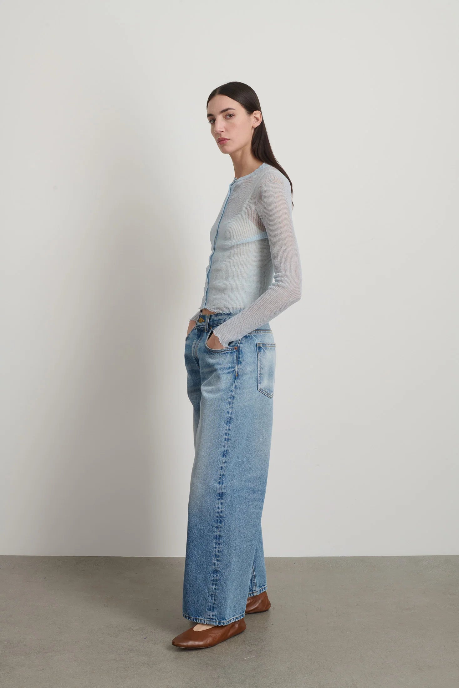 SHEER CARDIGAN - PALE BLUE