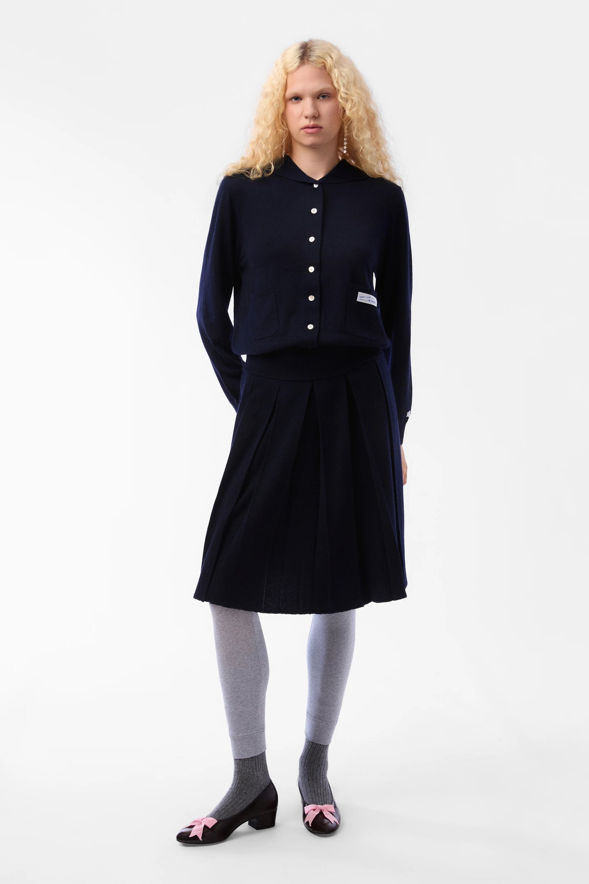 SHORTCAKE KNIT DRESS - NAVY