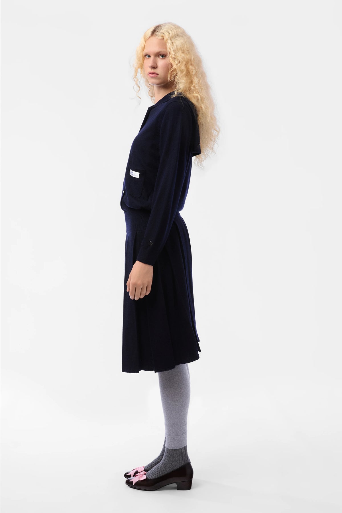 SHORTCAKE KNIT DRESS - NAVY