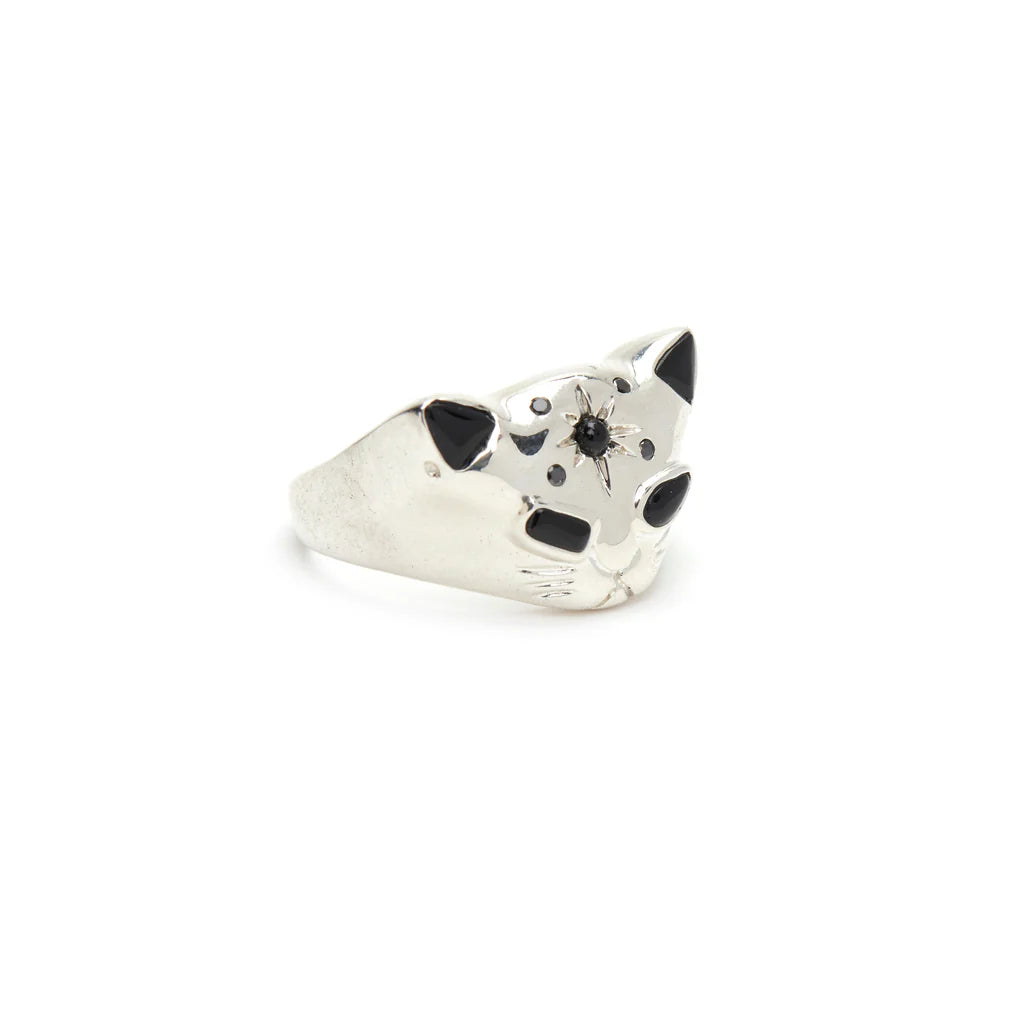 WILDCAT RING - STERLING SILVER & ONYX