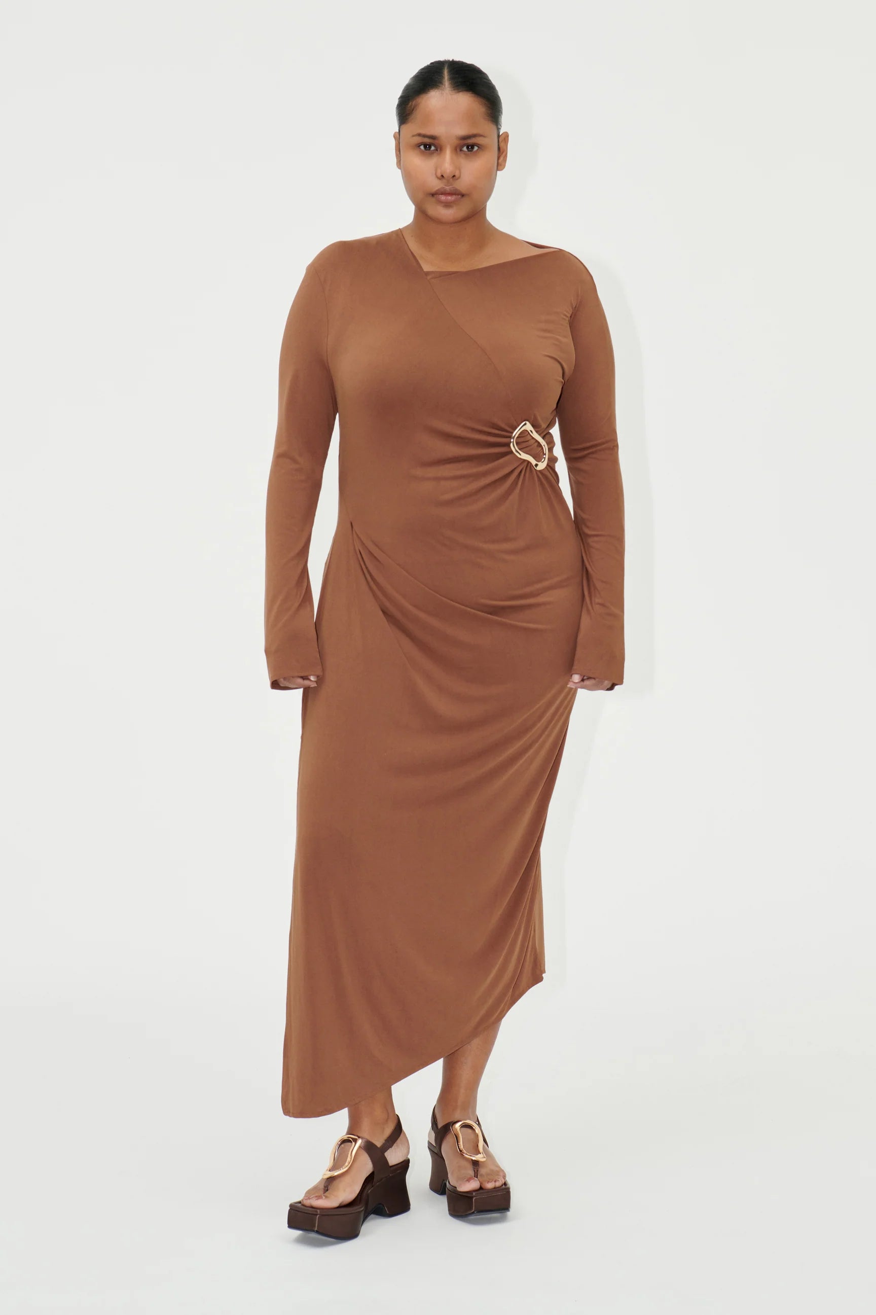 ALYA DRESS - BROWN