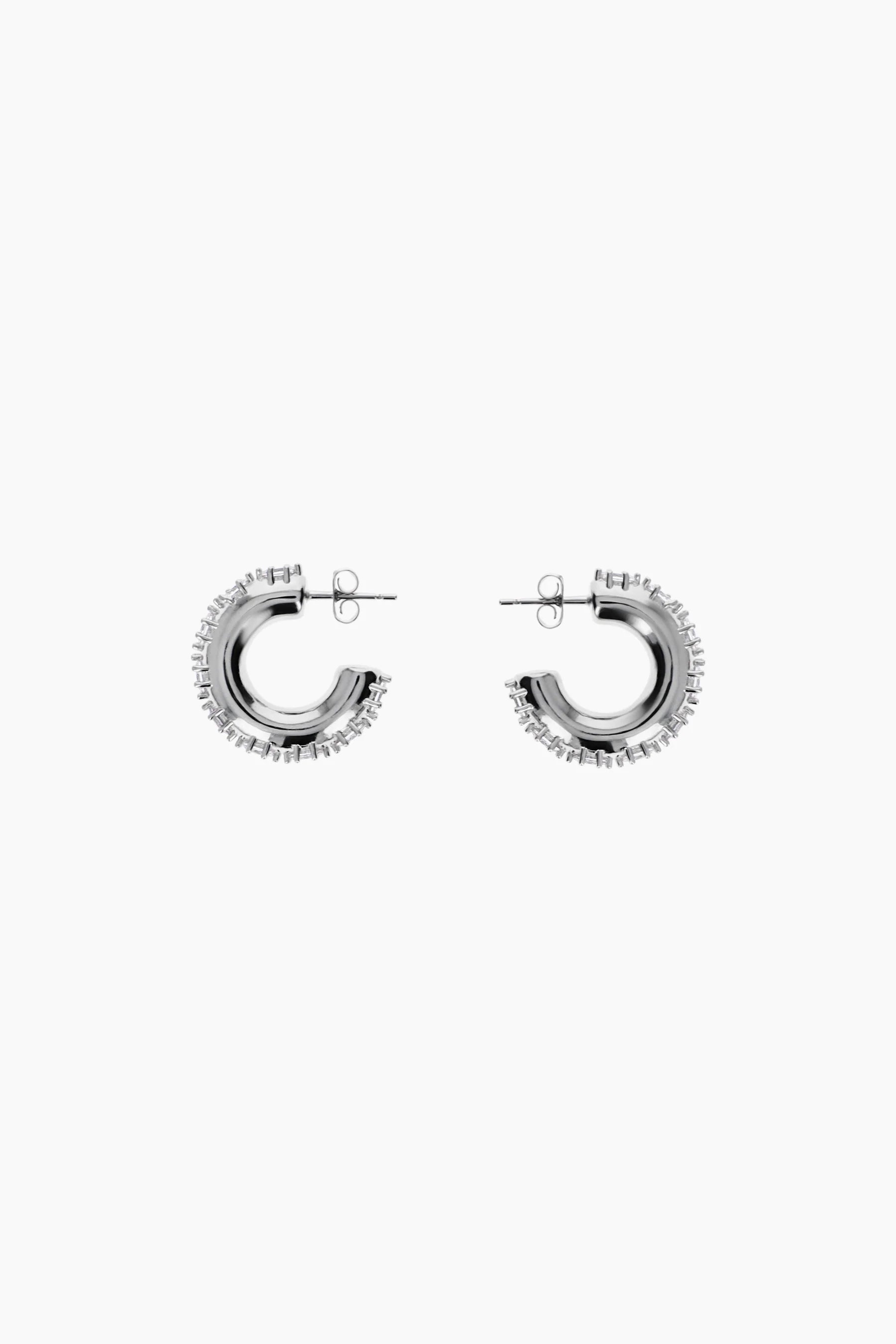 NINA EARRINGS - CRYSTAL & PALLADIUM