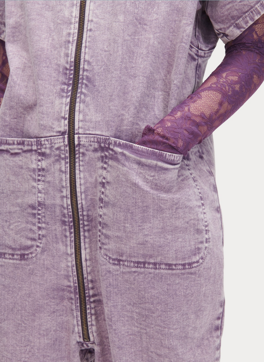 BARRIE JUMPSUIT, ACID POMONA DENIM - LILAC