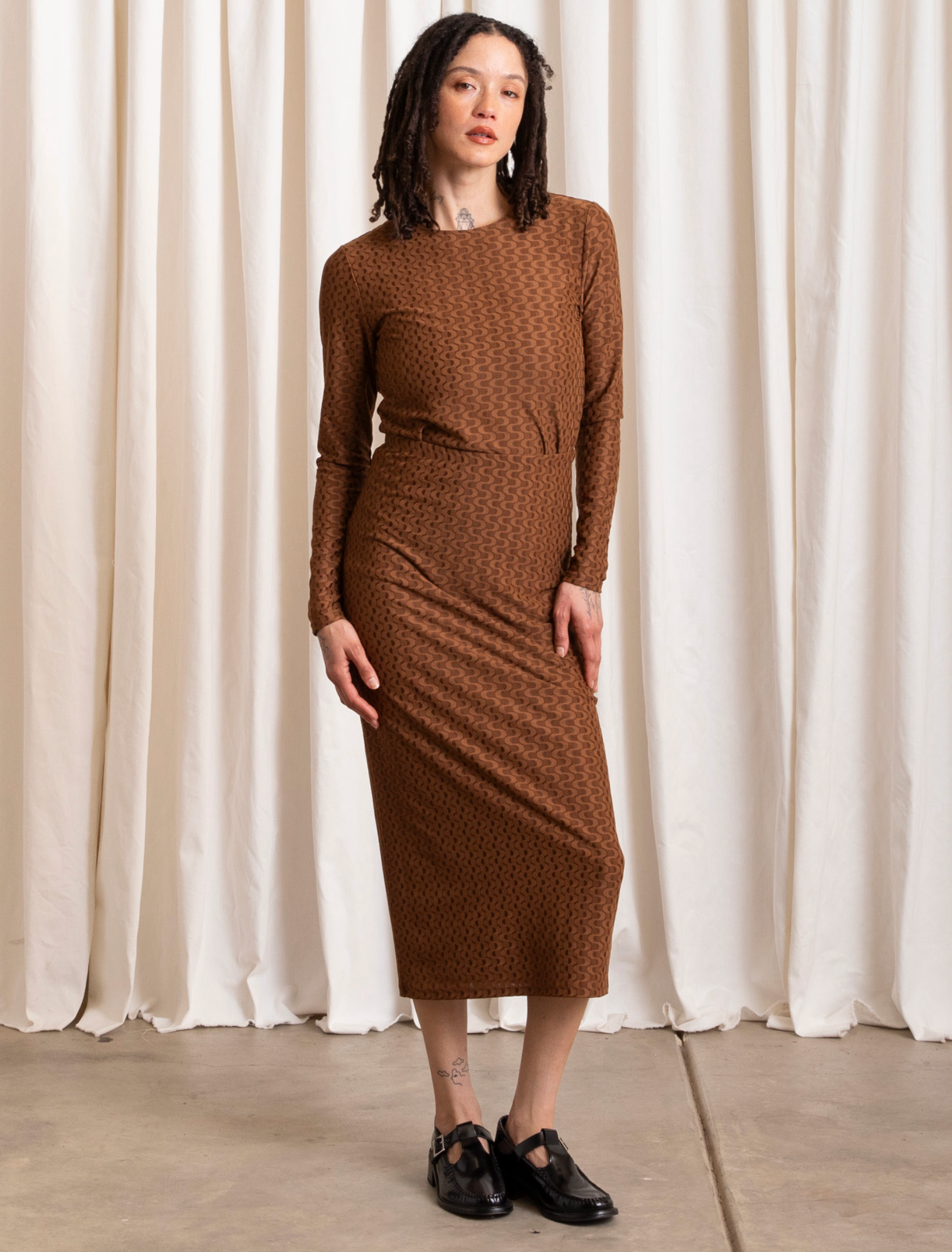 SAMPLE - PENCIL SKIRT - COPPER SWIRL