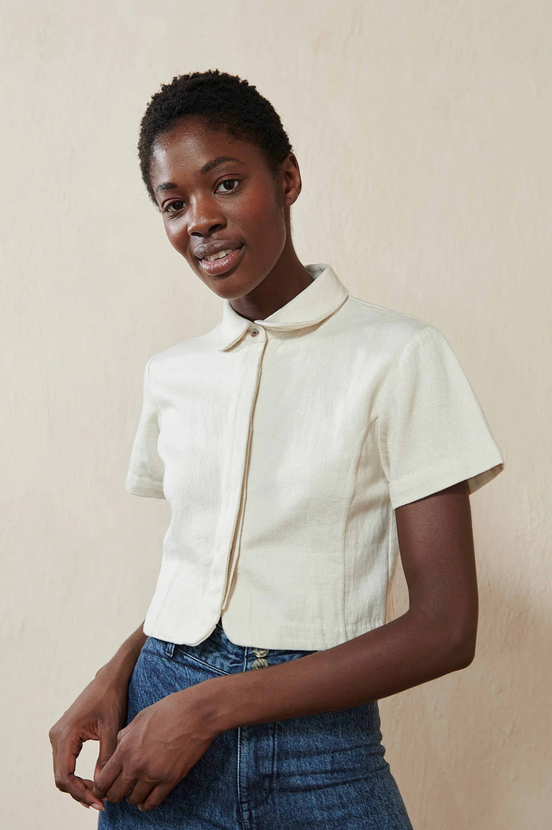 SEBASTIAN TOP - BONE DENIM