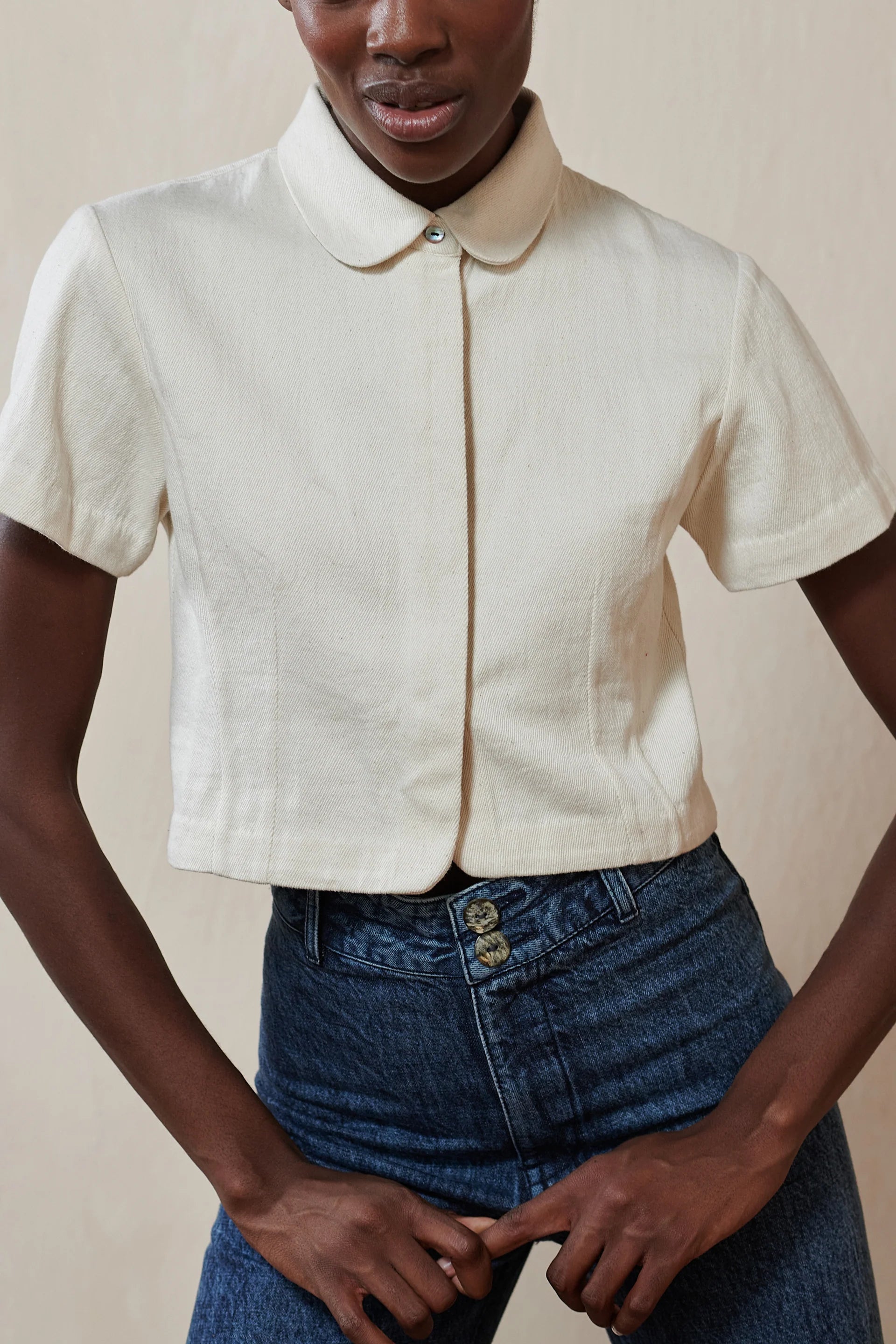 SEBASTIAN TOP - BONE DENIM