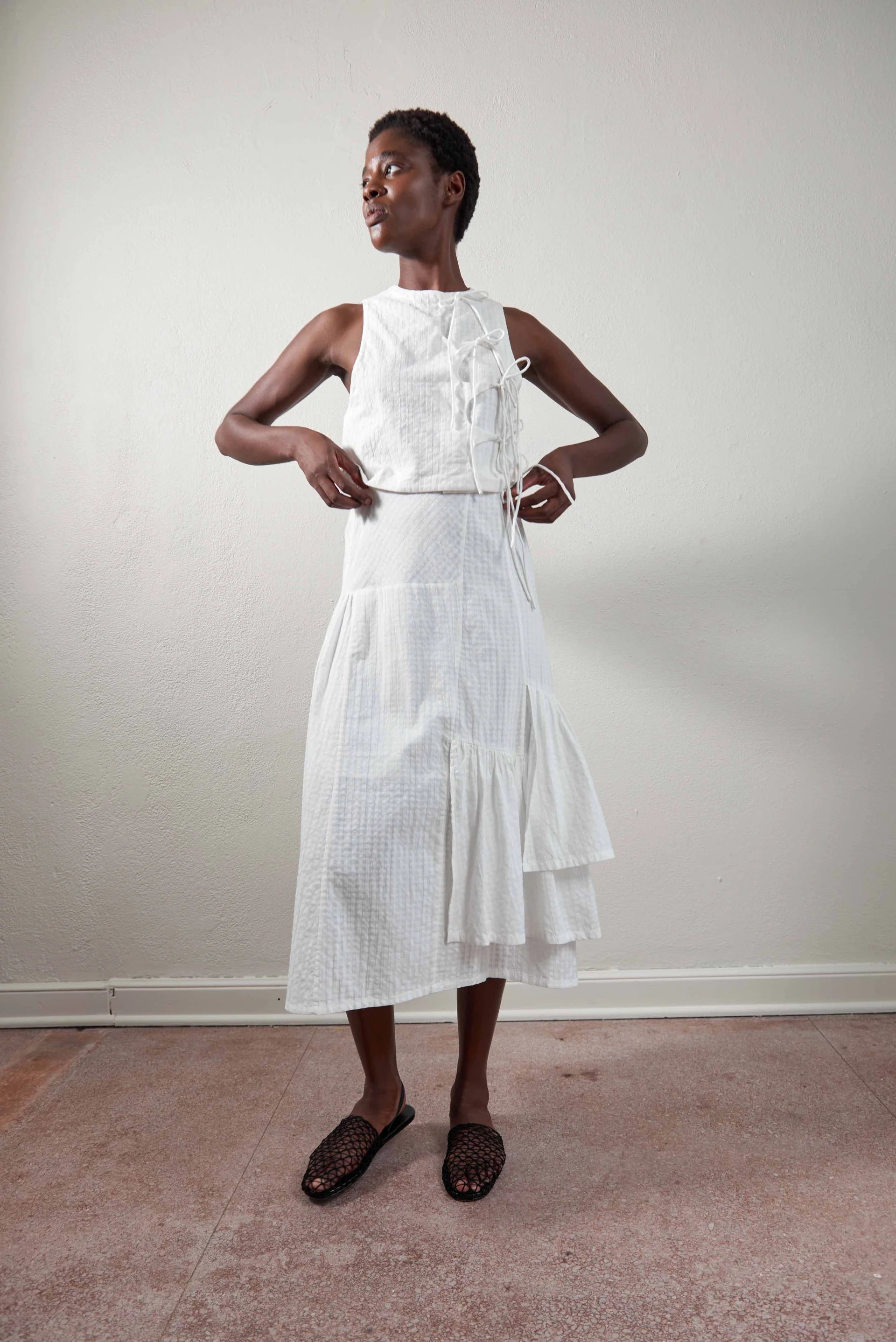 TAHINI TOP - SALT GINGHAM