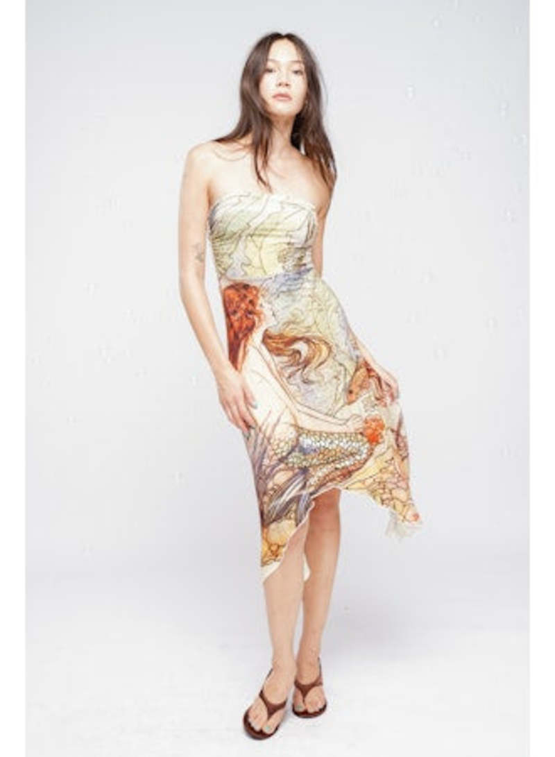 URSULA CONVERTIBLE TUBE DRESS - WATERCOLOR MERMAID