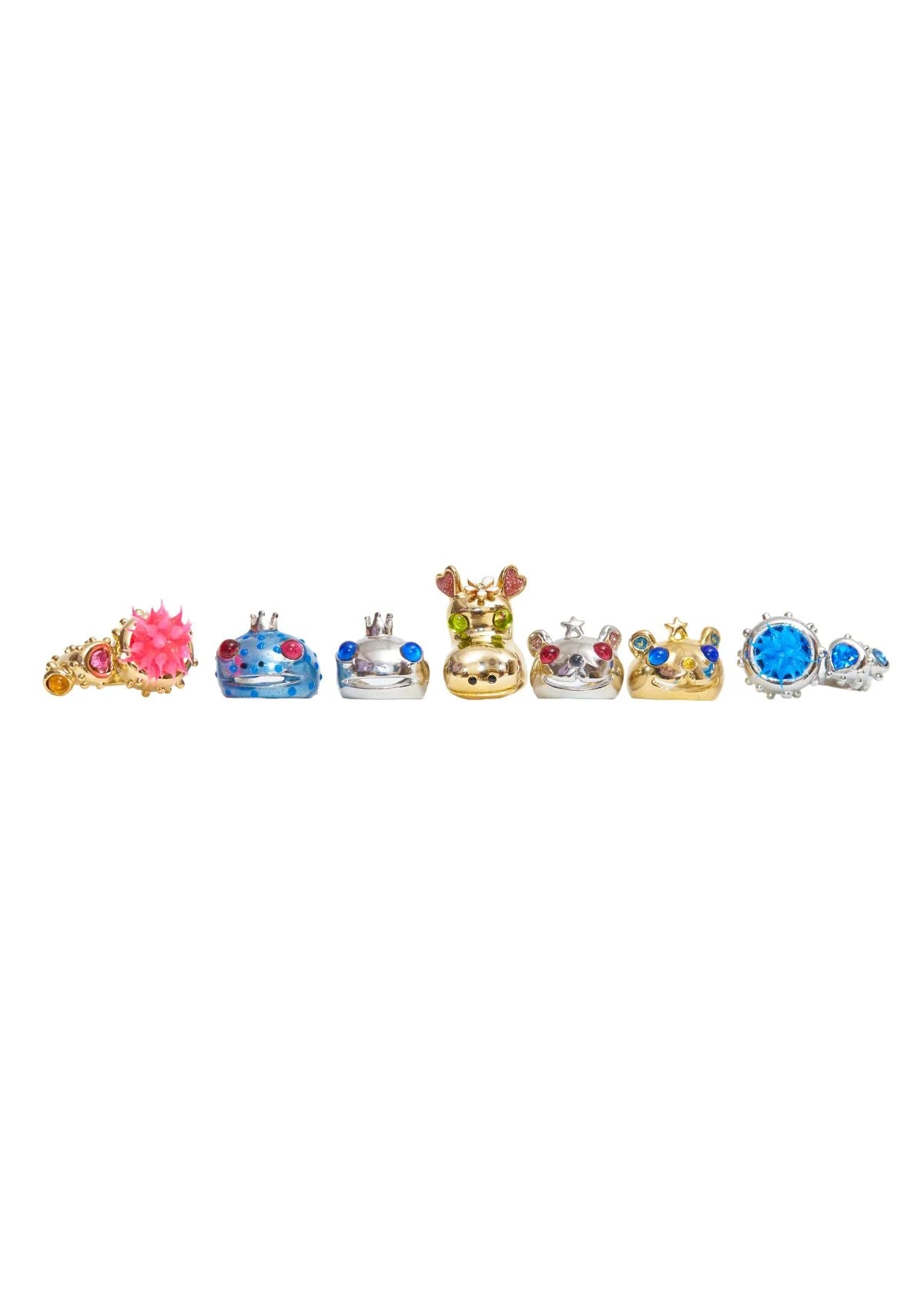 PRINCESS BEAR RING - GOLD BLUE