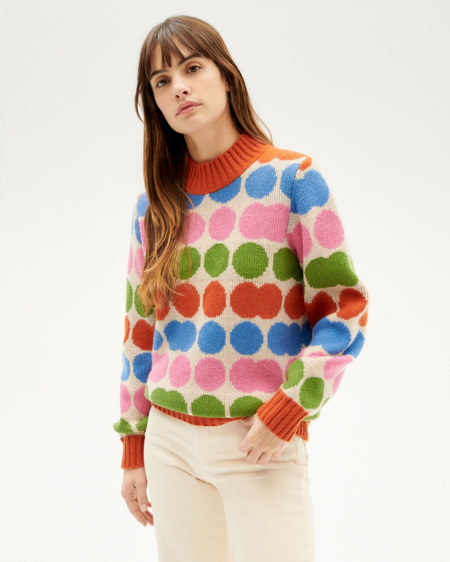 DOTS KNITTED SWEATER - GREEN