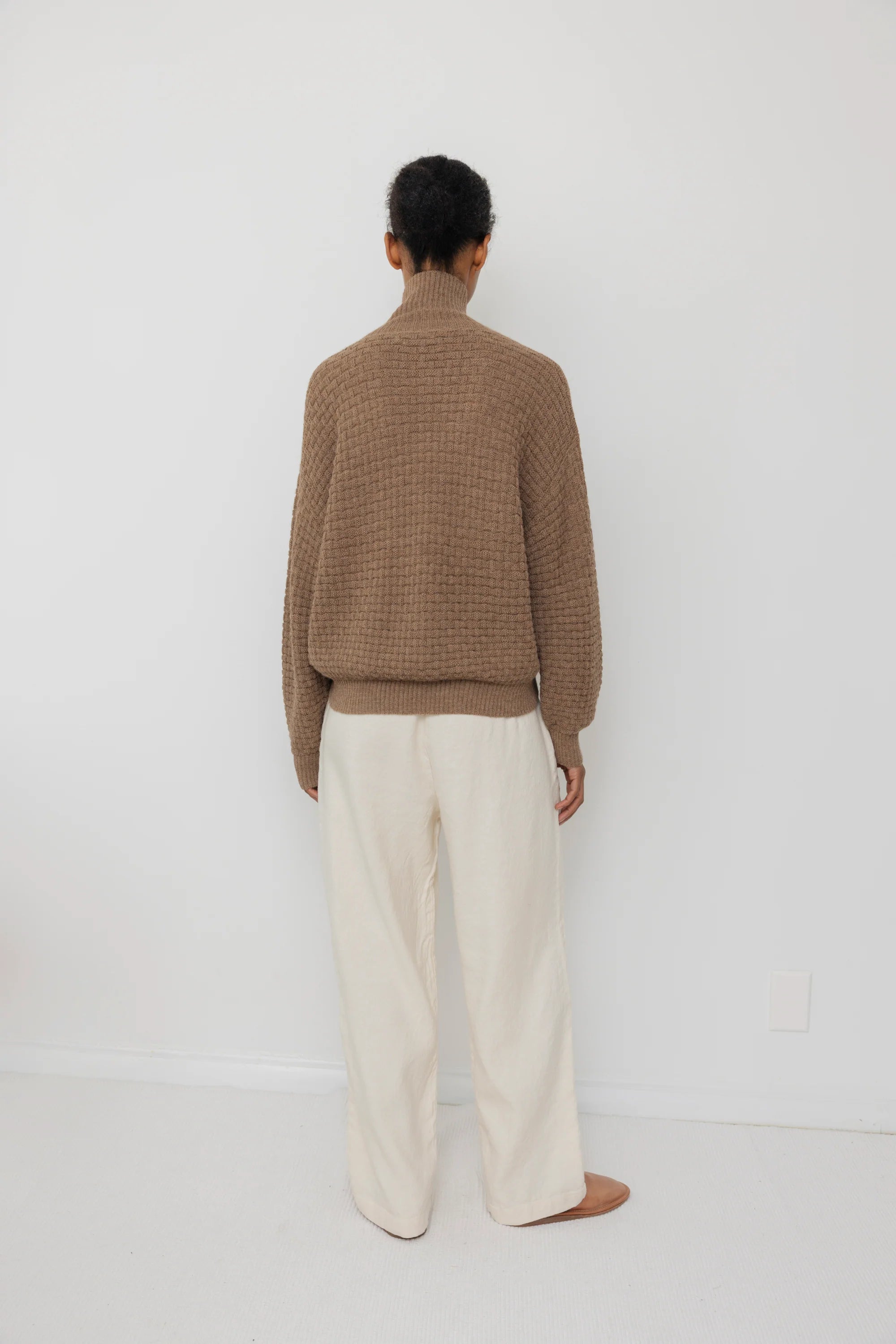 LATICE CARDIGAN - CAMEL