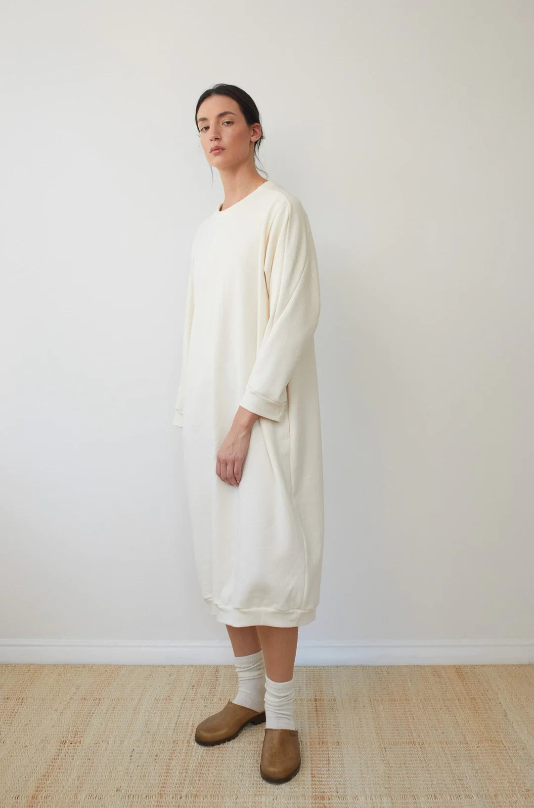 SWEATSHIRT DRESS - NATURAL