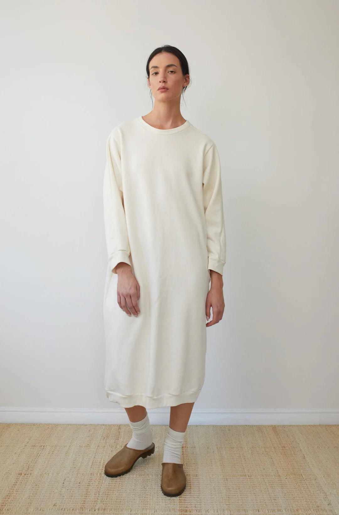 SWEATSHIRT DRESS - NATURAL