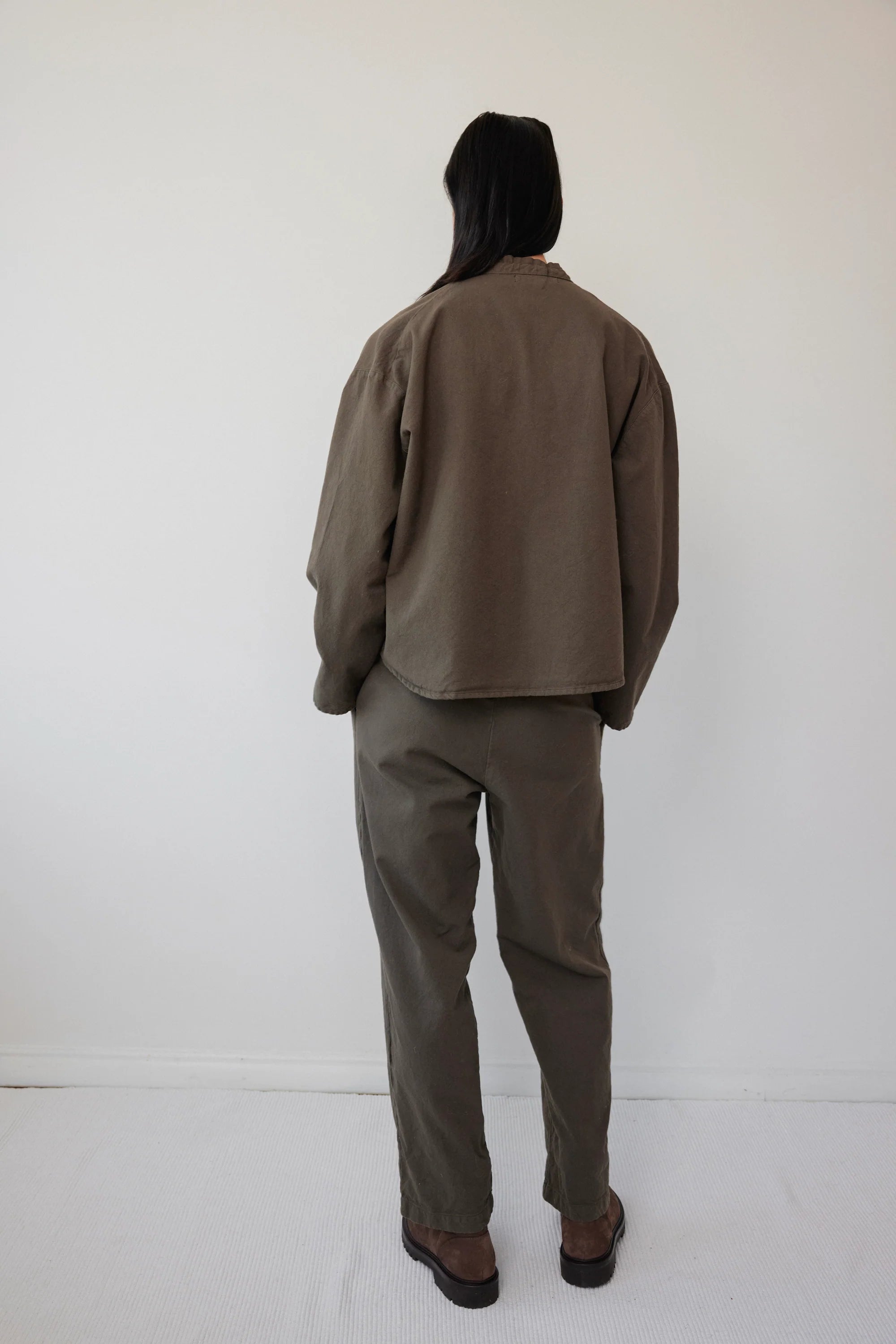 DRAWSTRING TROUSER - SUEDE