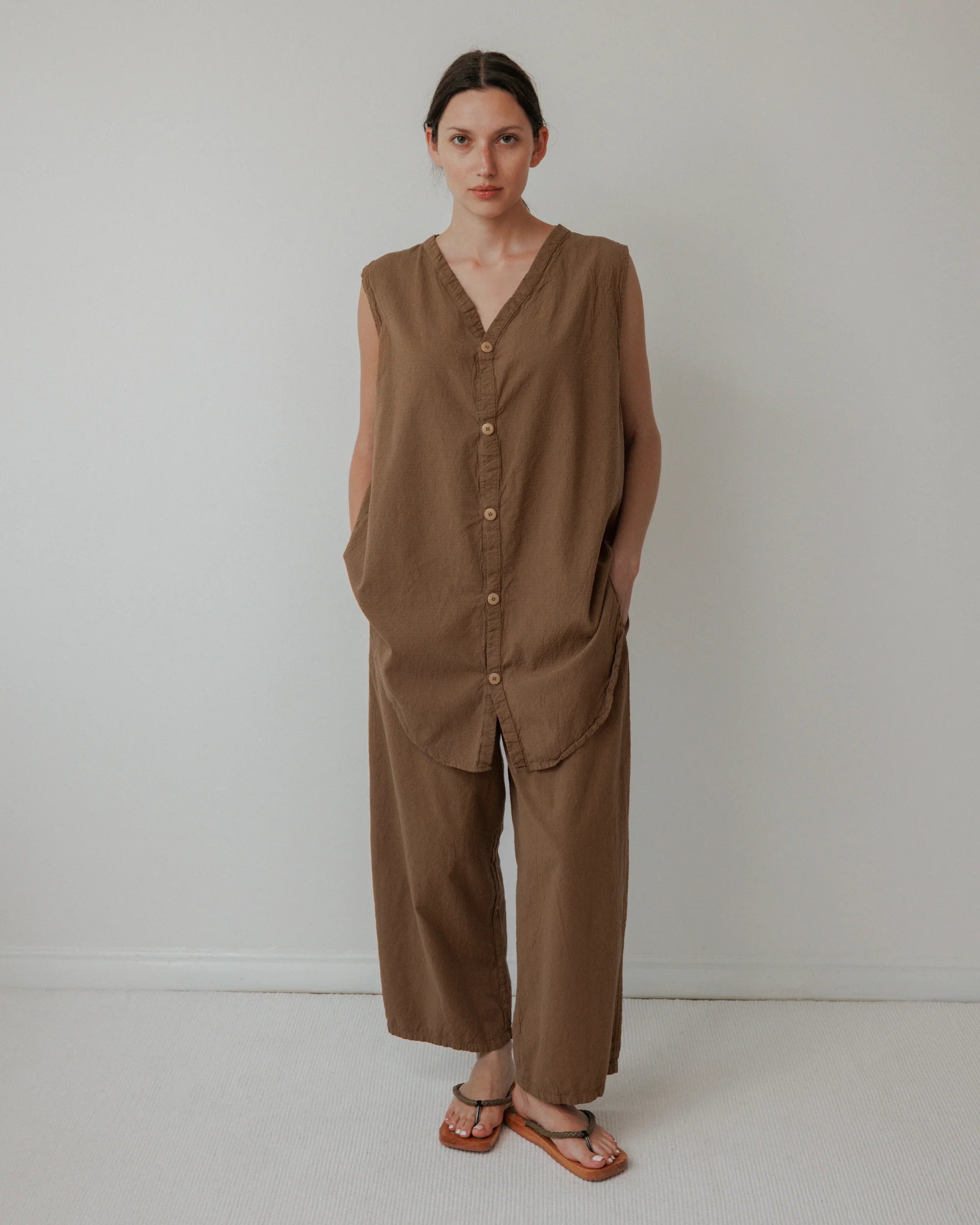 WIDE TROUSER - SEPIA
