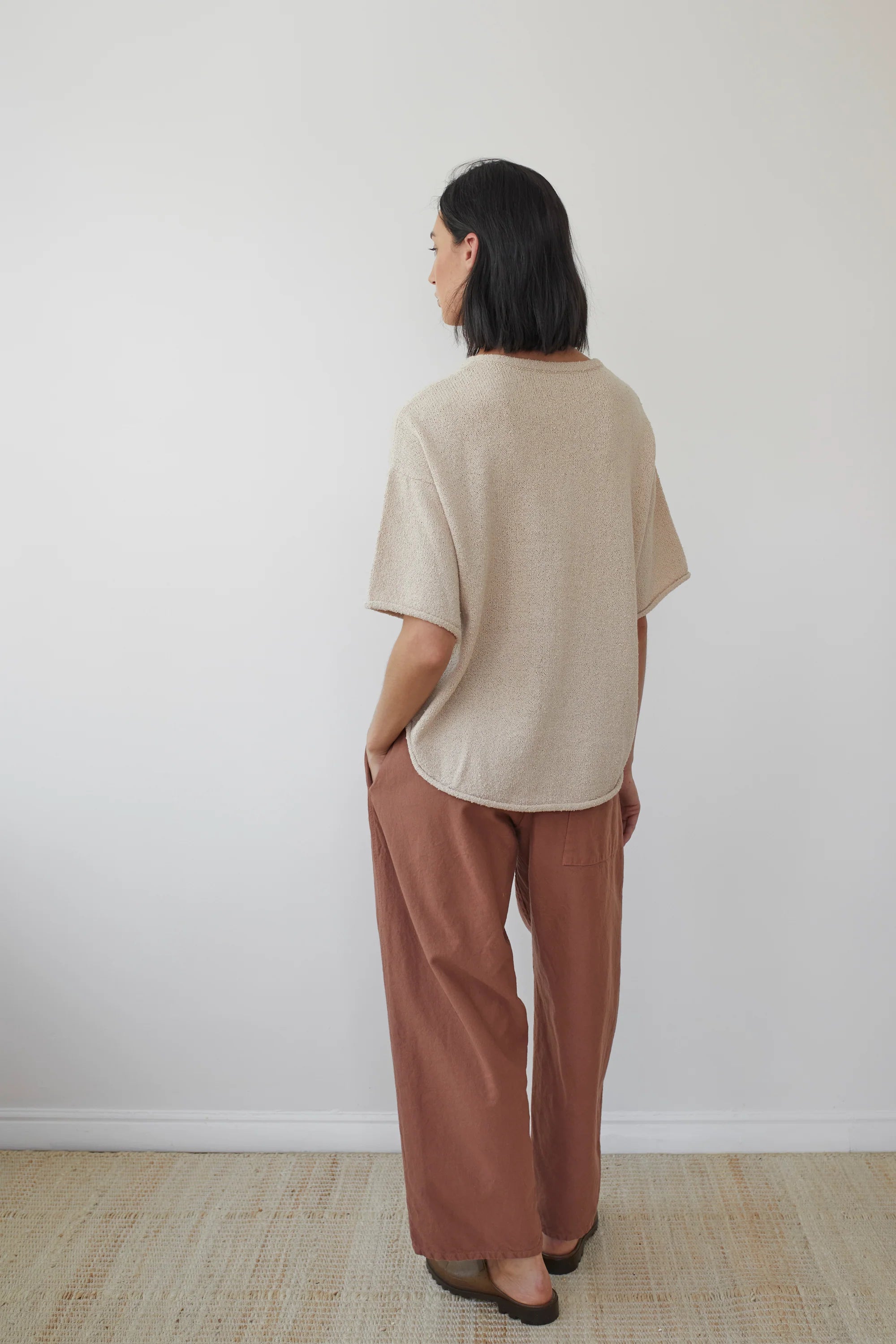 BOUCLE TEE - ALMOND