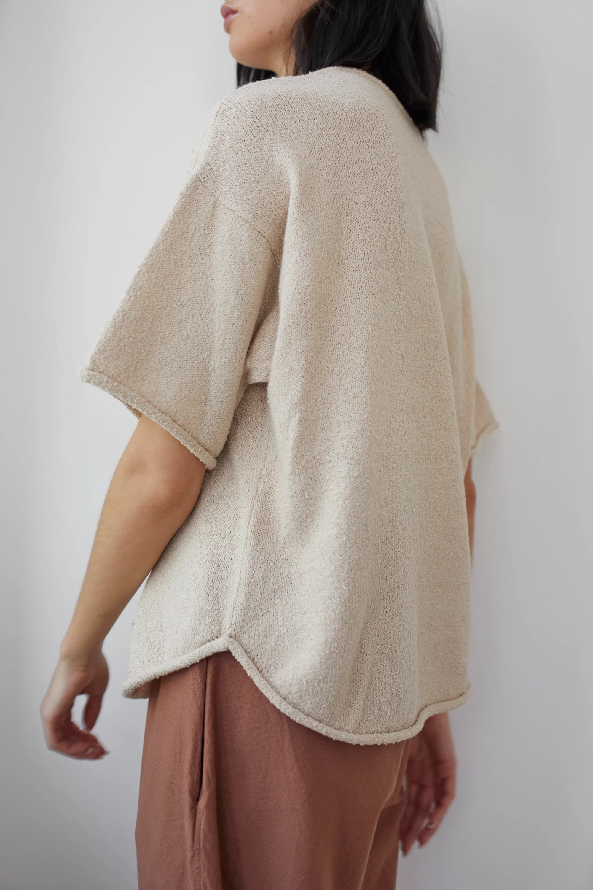 BOUCLE TEE - ALMOND