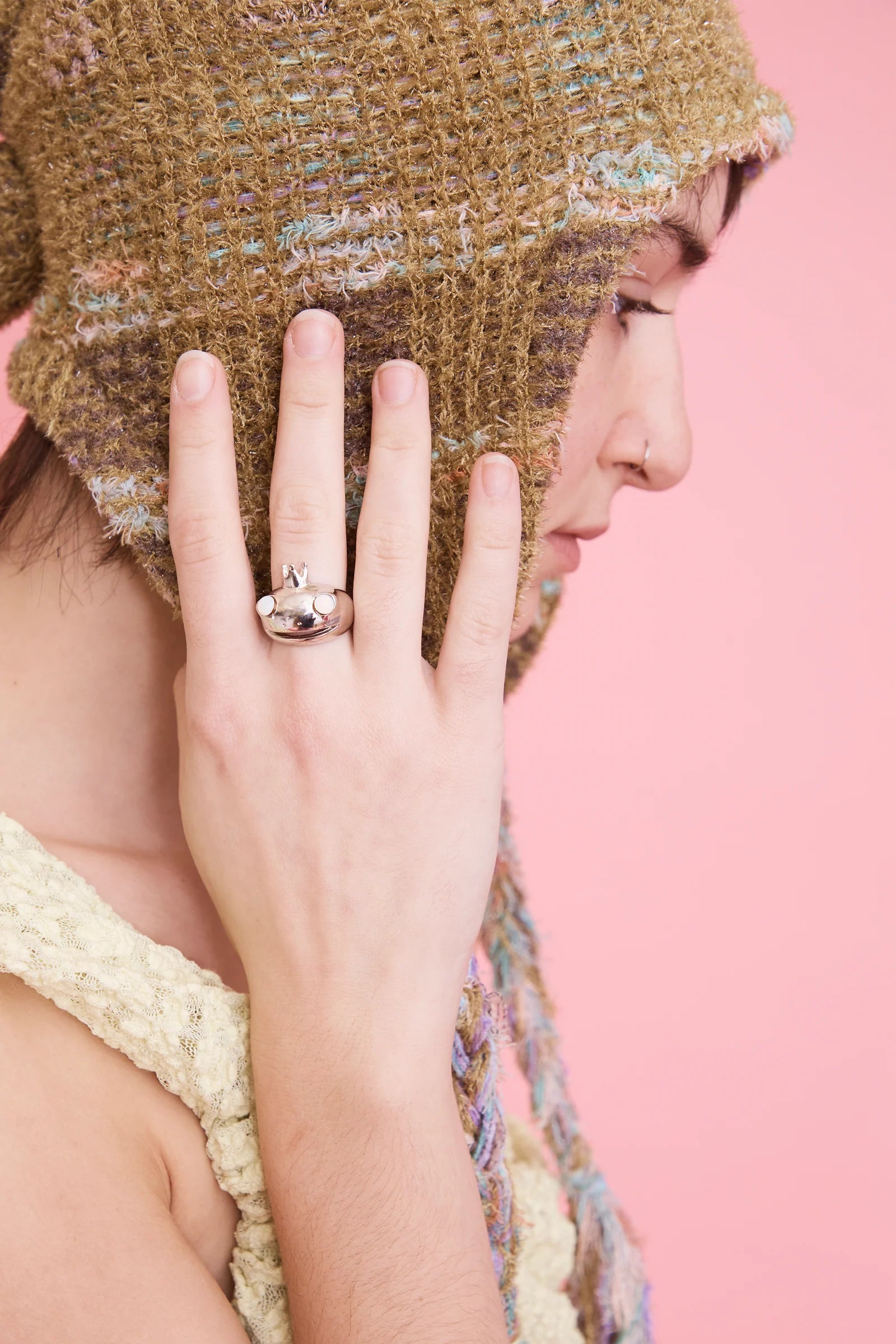 FROG PRINCE RING - SILVER MOONSTONE