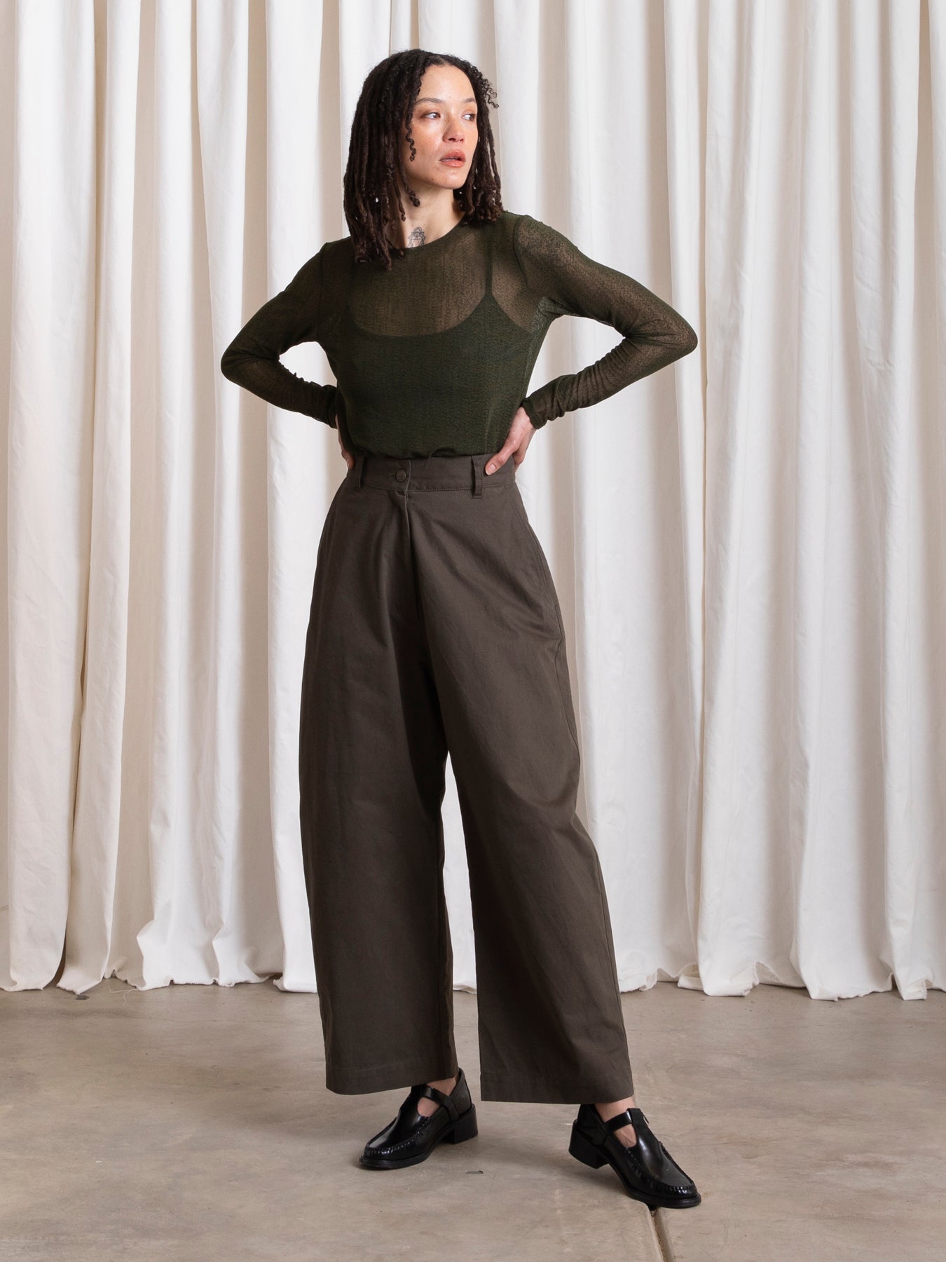 LOOSE BARREL PANT - DEEP MOSS