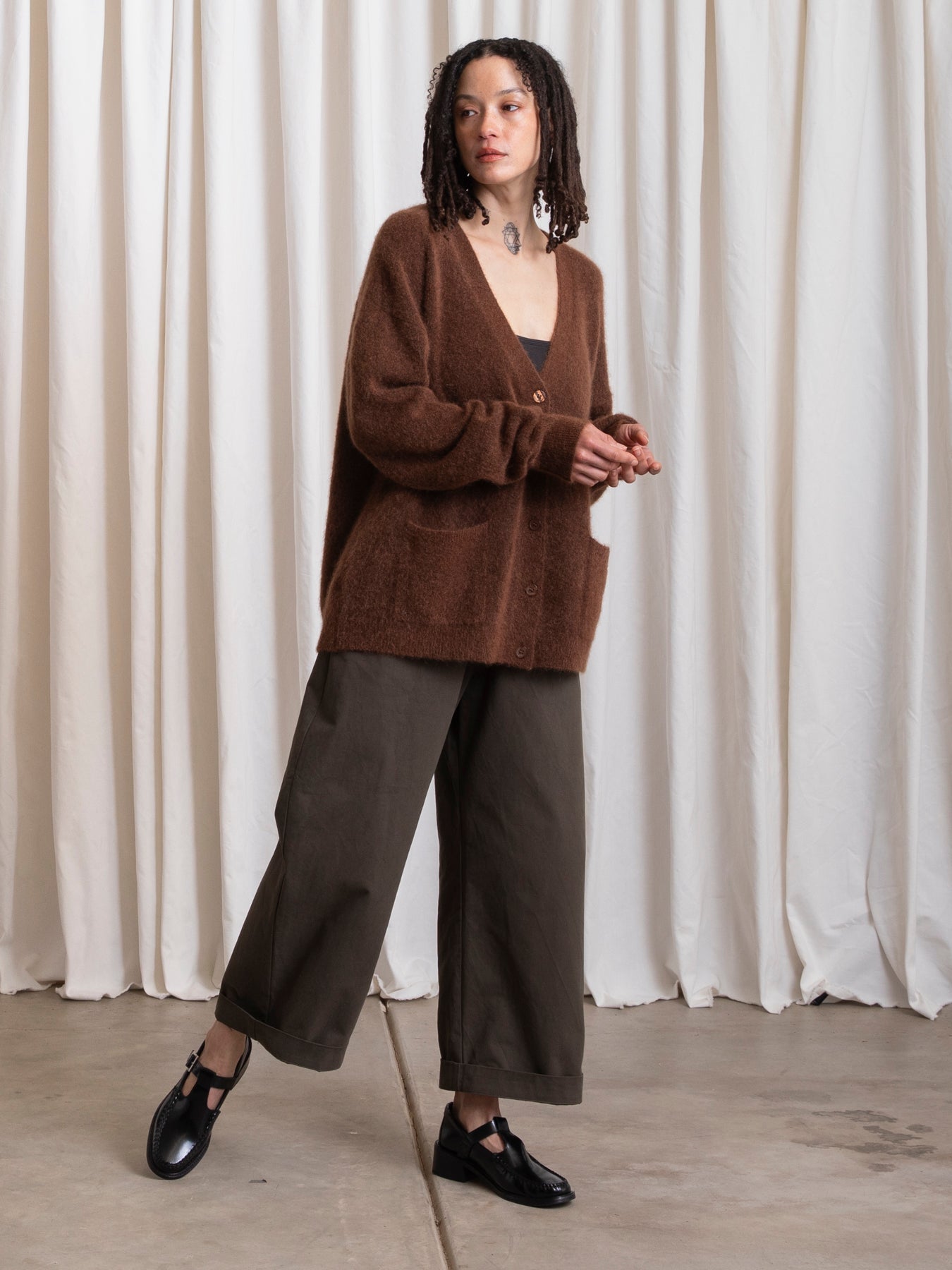 OVERSIZED MOHAIR CARDIGAN - COPPER